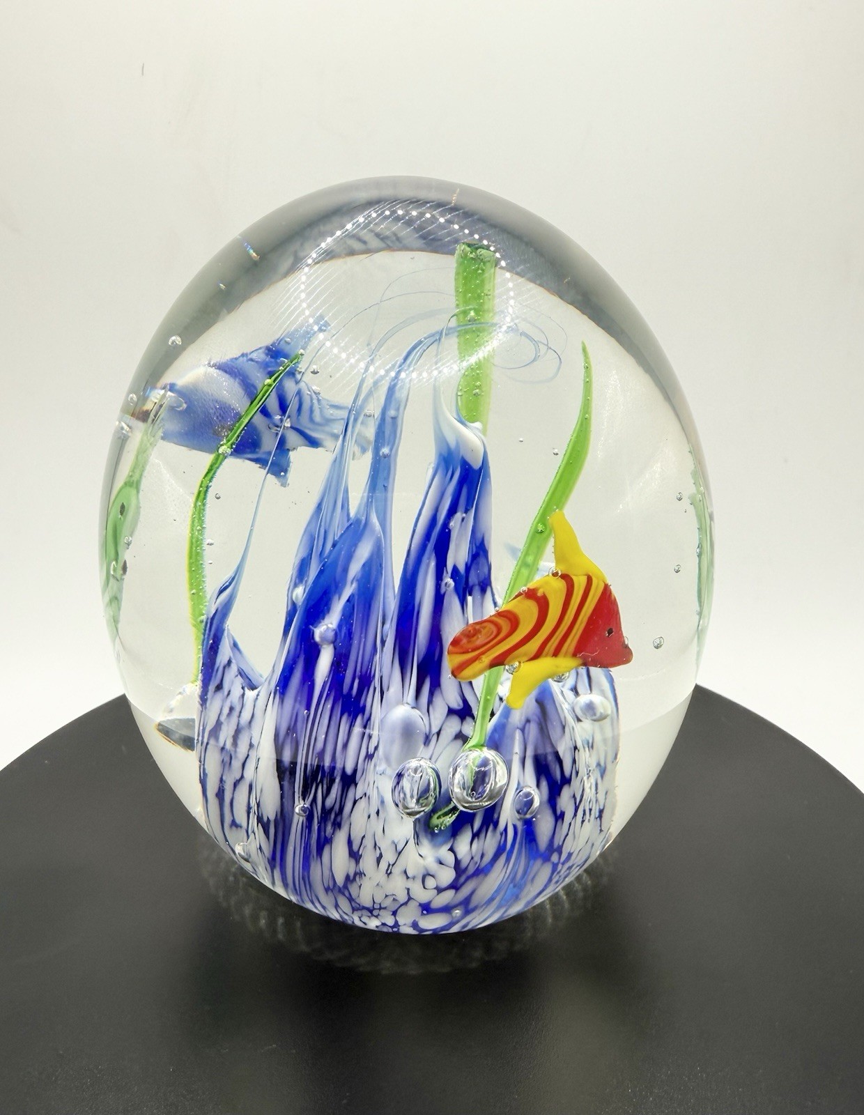 Vintage Art Glass Aquarium Paperweight Hand Blown Tropical Fish Dynasty Gallery