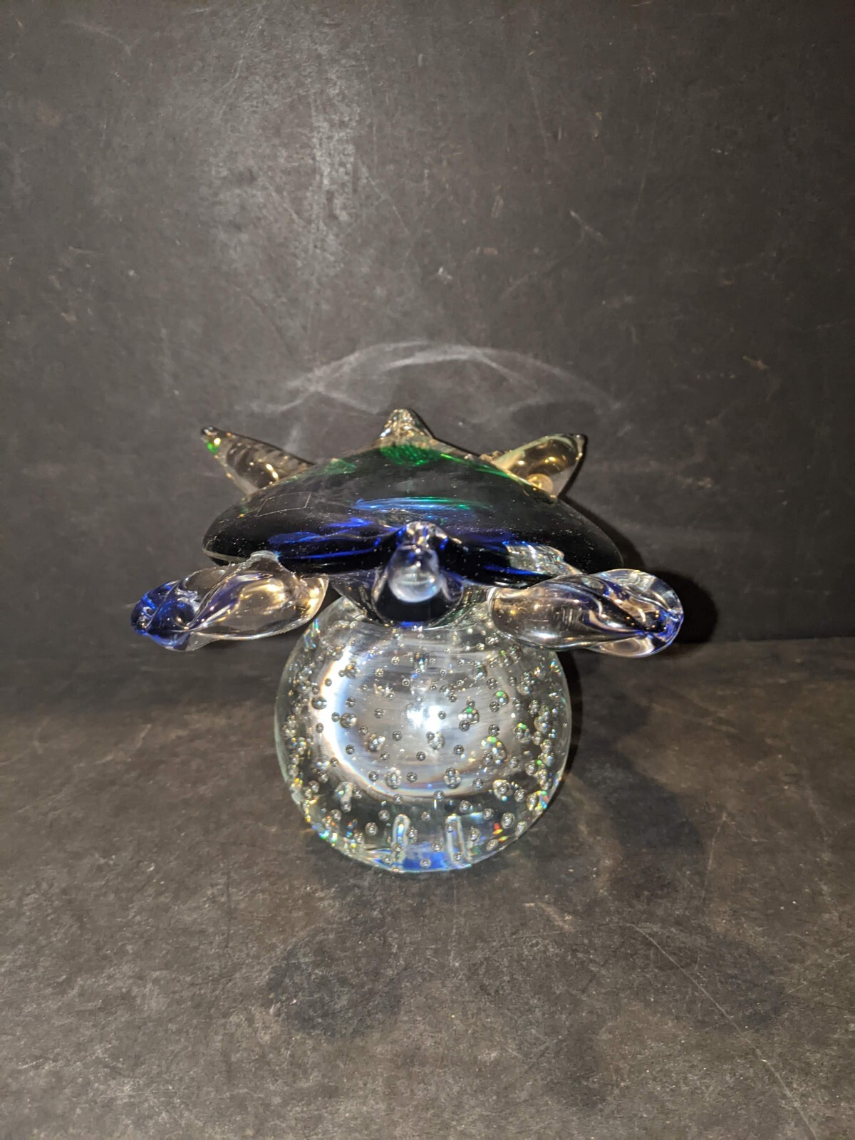 Oggetti Murano Turtle Tortoise blown glass paperweight figurine approx 4″H × 8″W