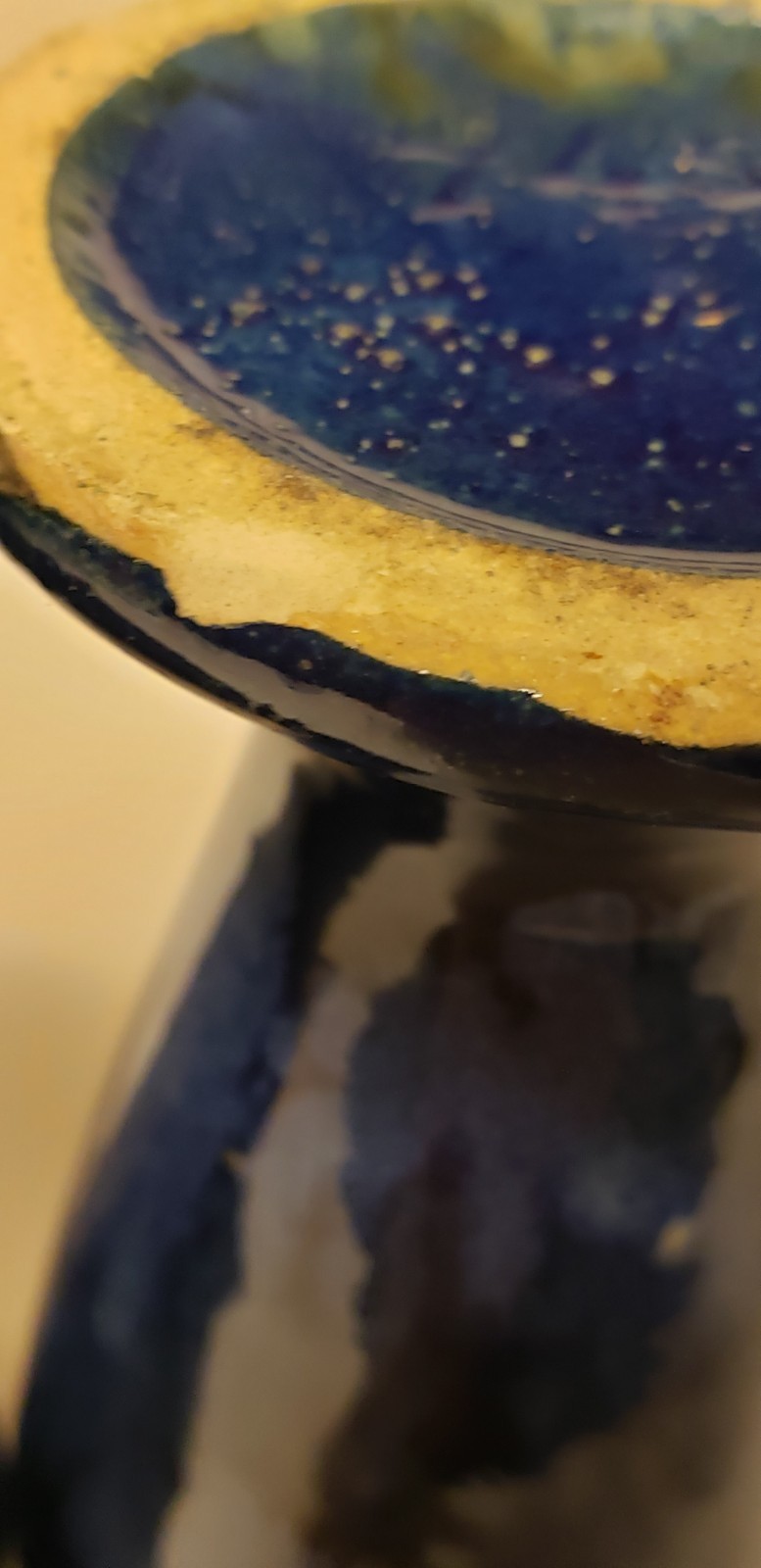 1920s Brush McCoy Pottery Blue Onyx #745 Vases 6-1/4” & 6-3/8″ High. 2 in All.