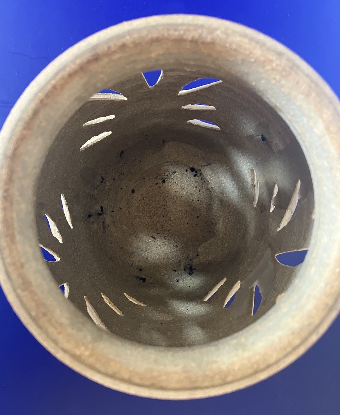 Studio Art Pottery Cut Out Tea Light Holder 5.5 X 4 Inches