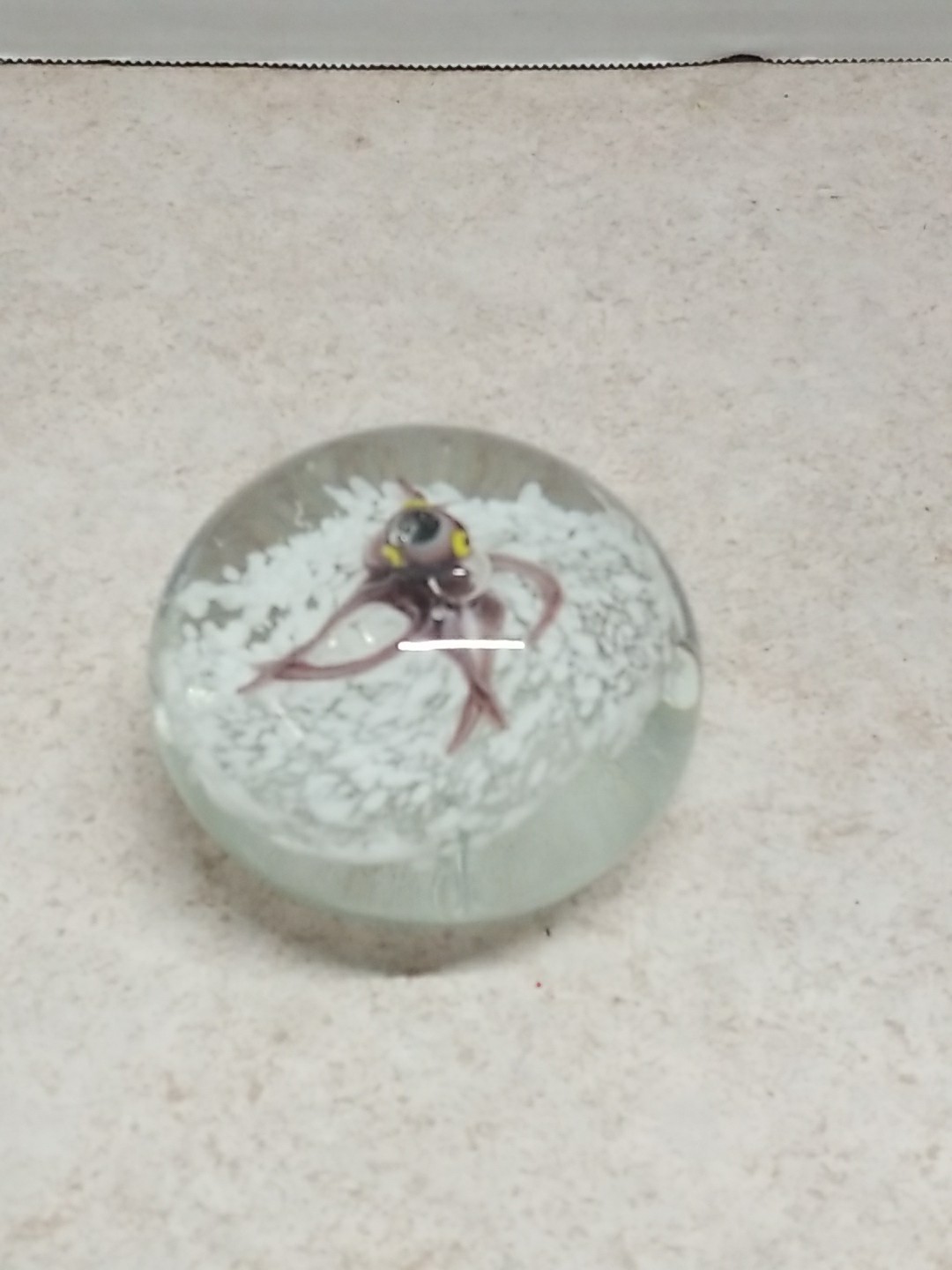 Small Paperweight Pink Octopus, Aquatic, Glass, Ocean ,