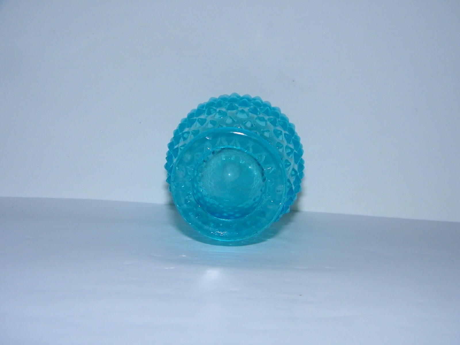 Fenton Mini Miniature Hobnail Bud Vase Blue Opalescent Straight Smooth Top Edge