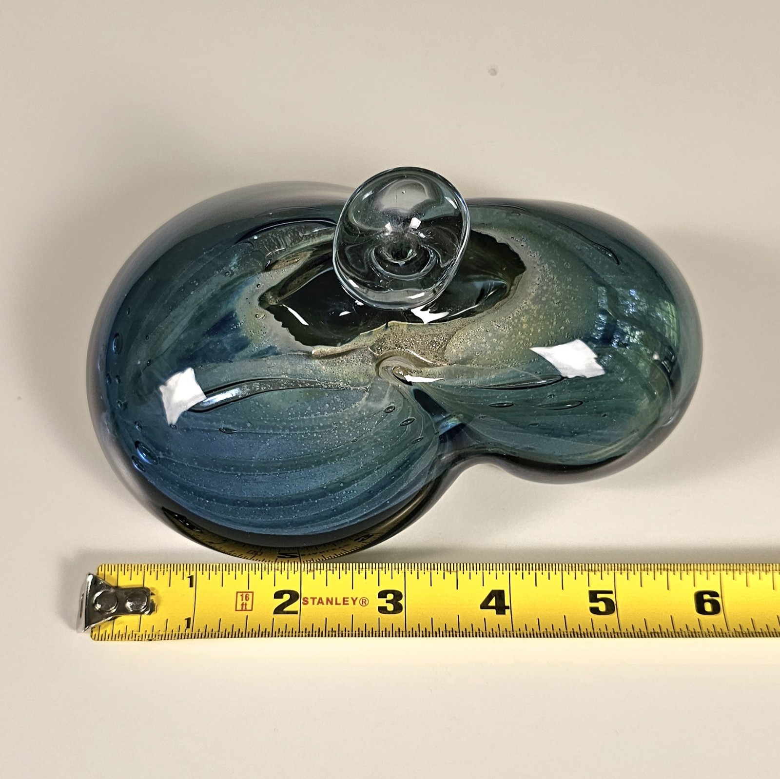 Vintage 1974 Michael Robinson Two Rivers Art Glass Vase Signed Indigenous Artist