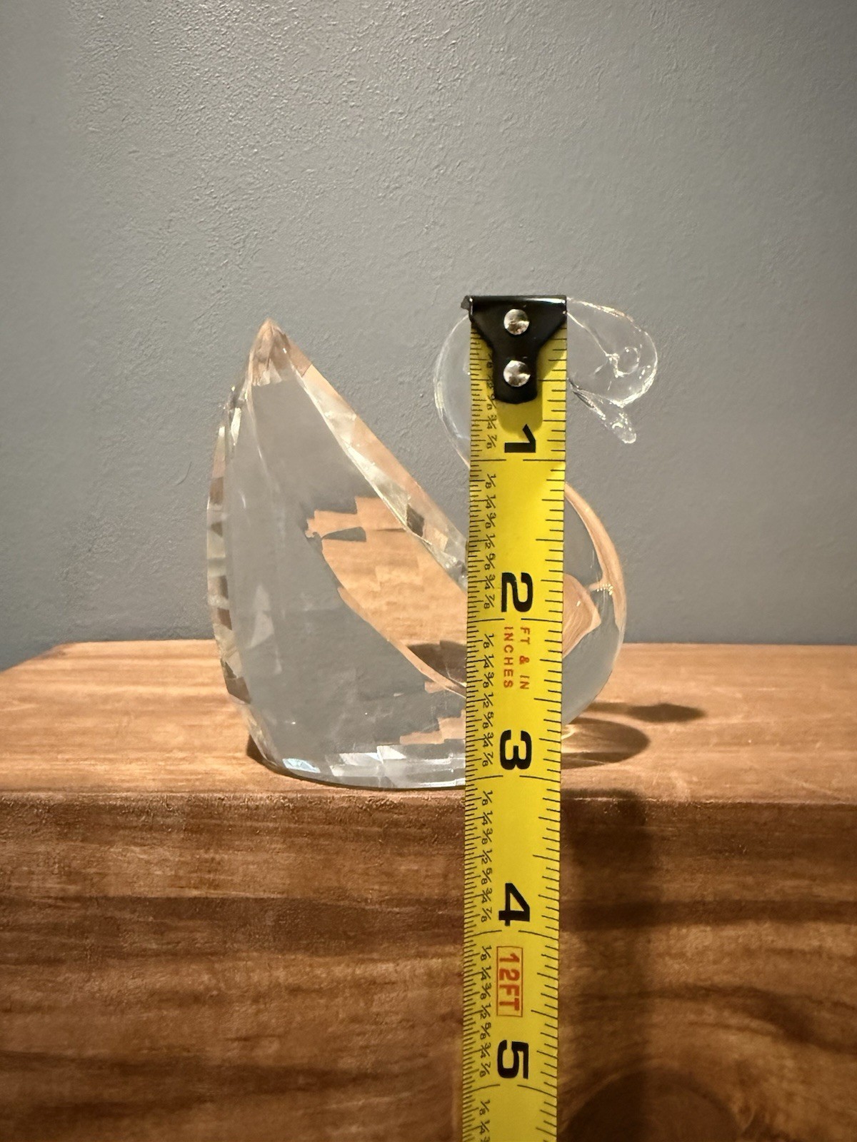 Shannon By Godinger Optical Lead Crystal Prism Swan Sculpture Hand Faceted 3″