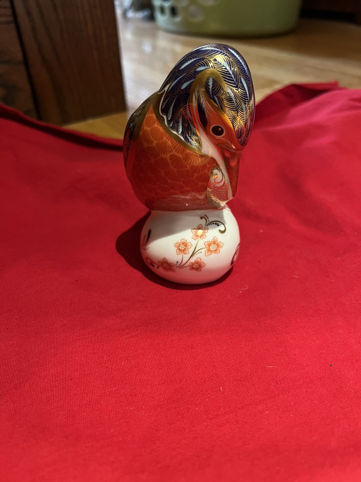 VintageRare Royal Crown Derby English Bone China Kingfish Bird Desk Paperweight