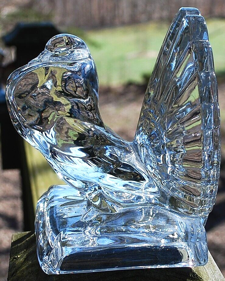 Vtg PADEN CITY POUTER PIGEON BIRD Clear Art Glass Crystal Figurine c1916-1951