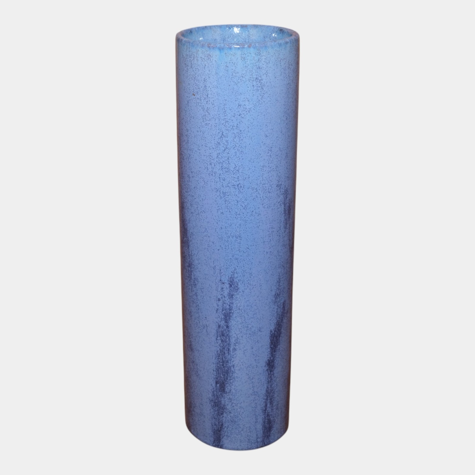 Fulper 1917-1934 Arts And Crafts Pottery Blue Crystalline Tall Cylindrical Vase