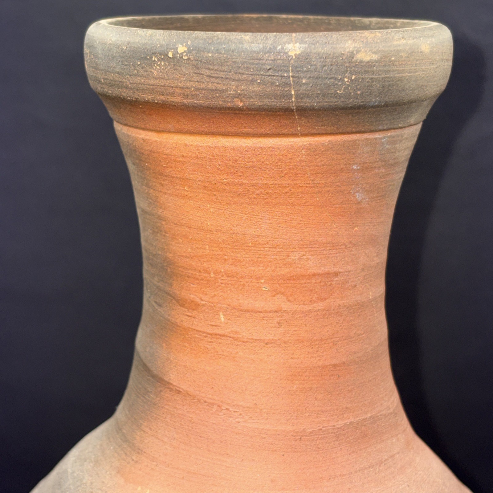 Adrian Cotter Large 14″ Lidded Vase Ribbed Studio Pottery AC Stamped NZ Art MCM