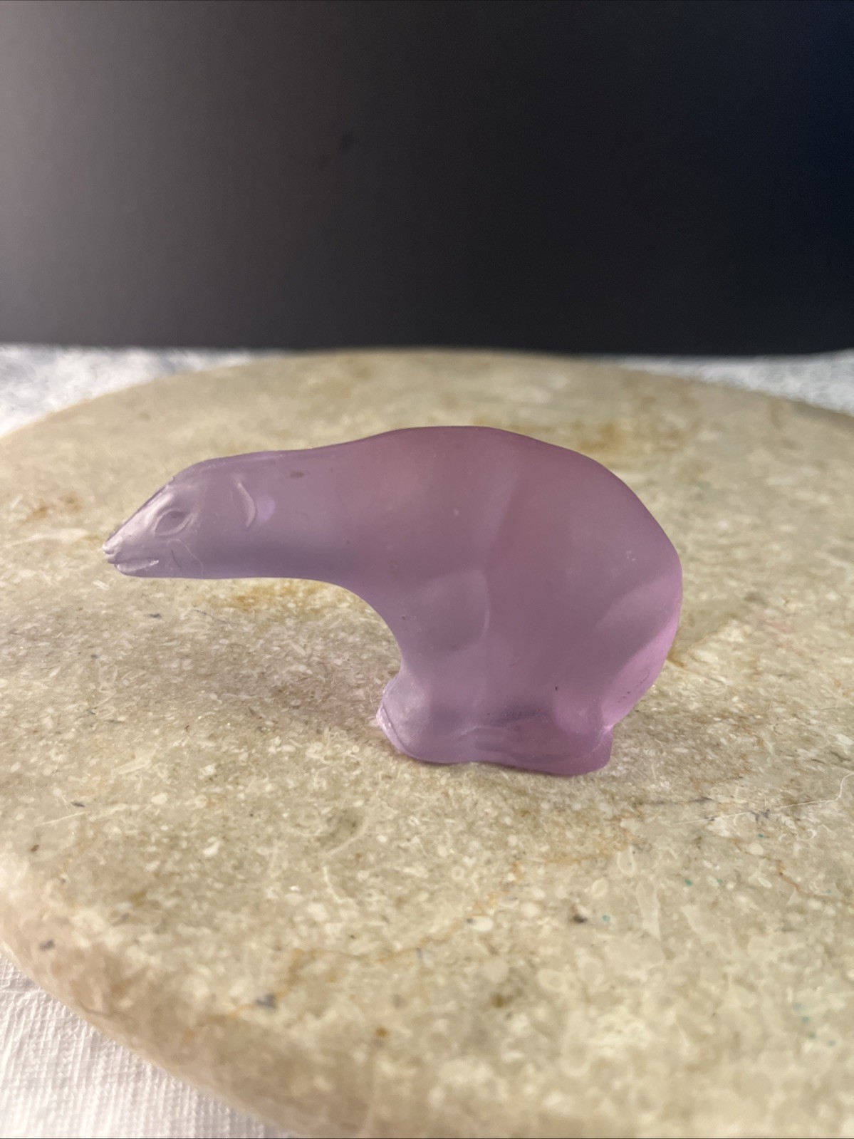 Czech 3.5 Molded Glass Neodymium Polar Bear Figurine Changes Color