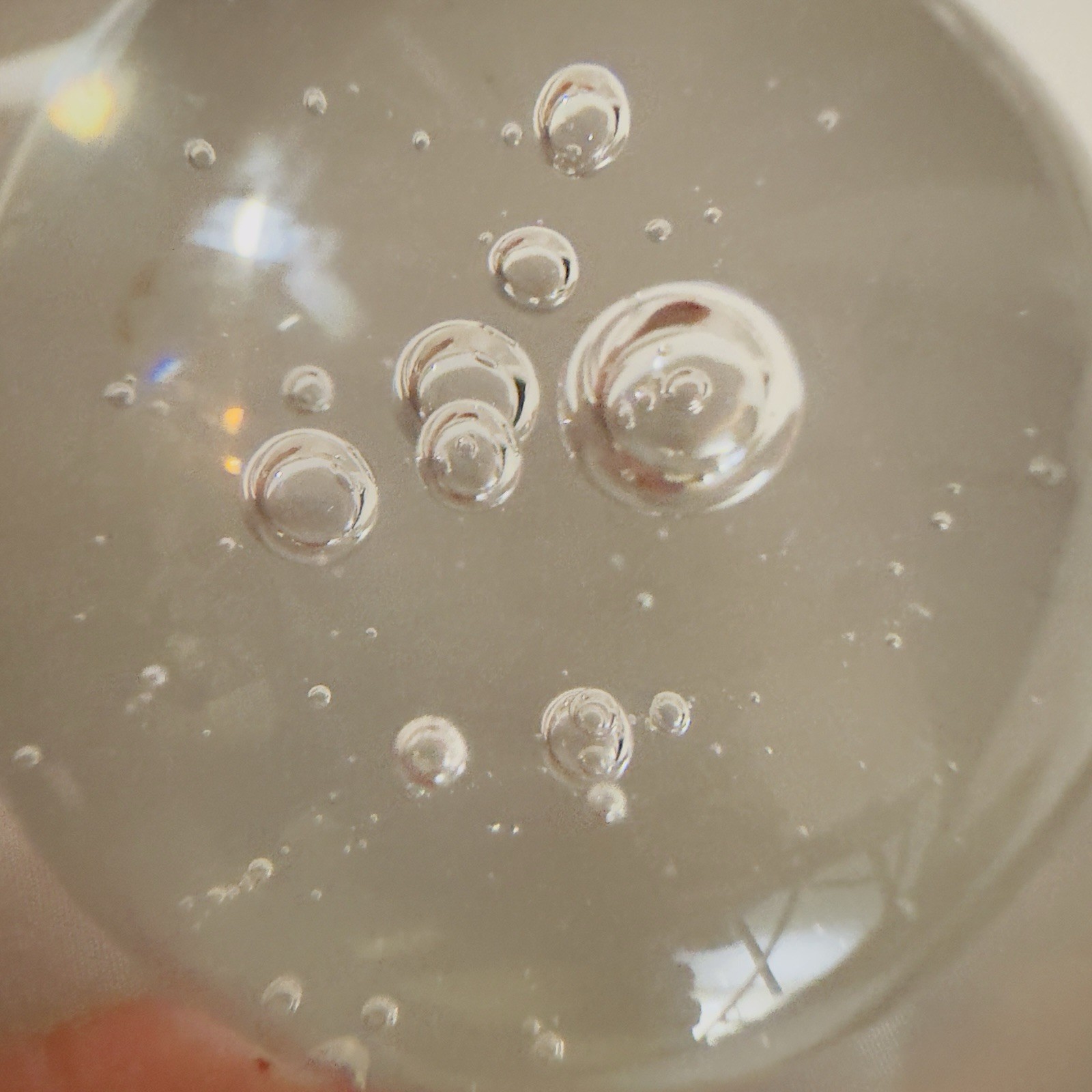 Hand Blown Round Clear Glass Controlled Bubble Paperweight 2.5″ Dome Flat Bottom