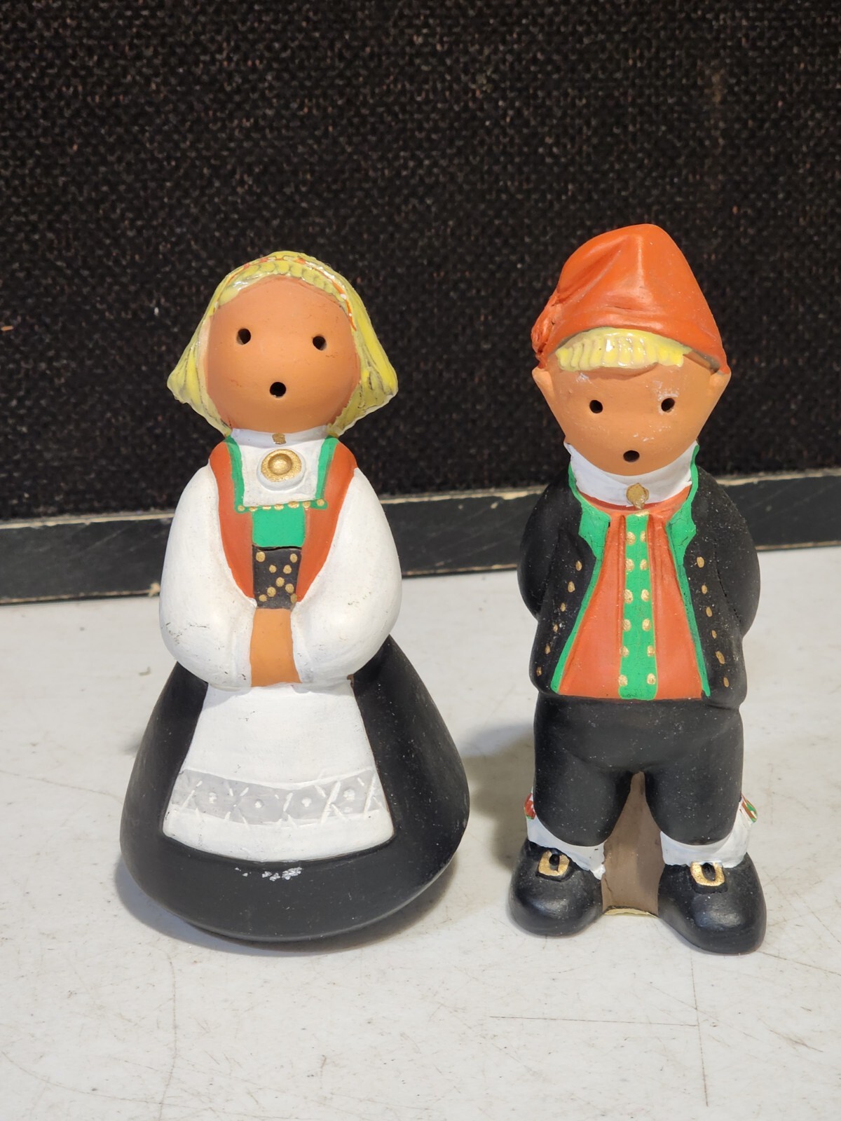 Jetmund Norwegian Pottery BOY AND GIRL in Folk Dress Figurines