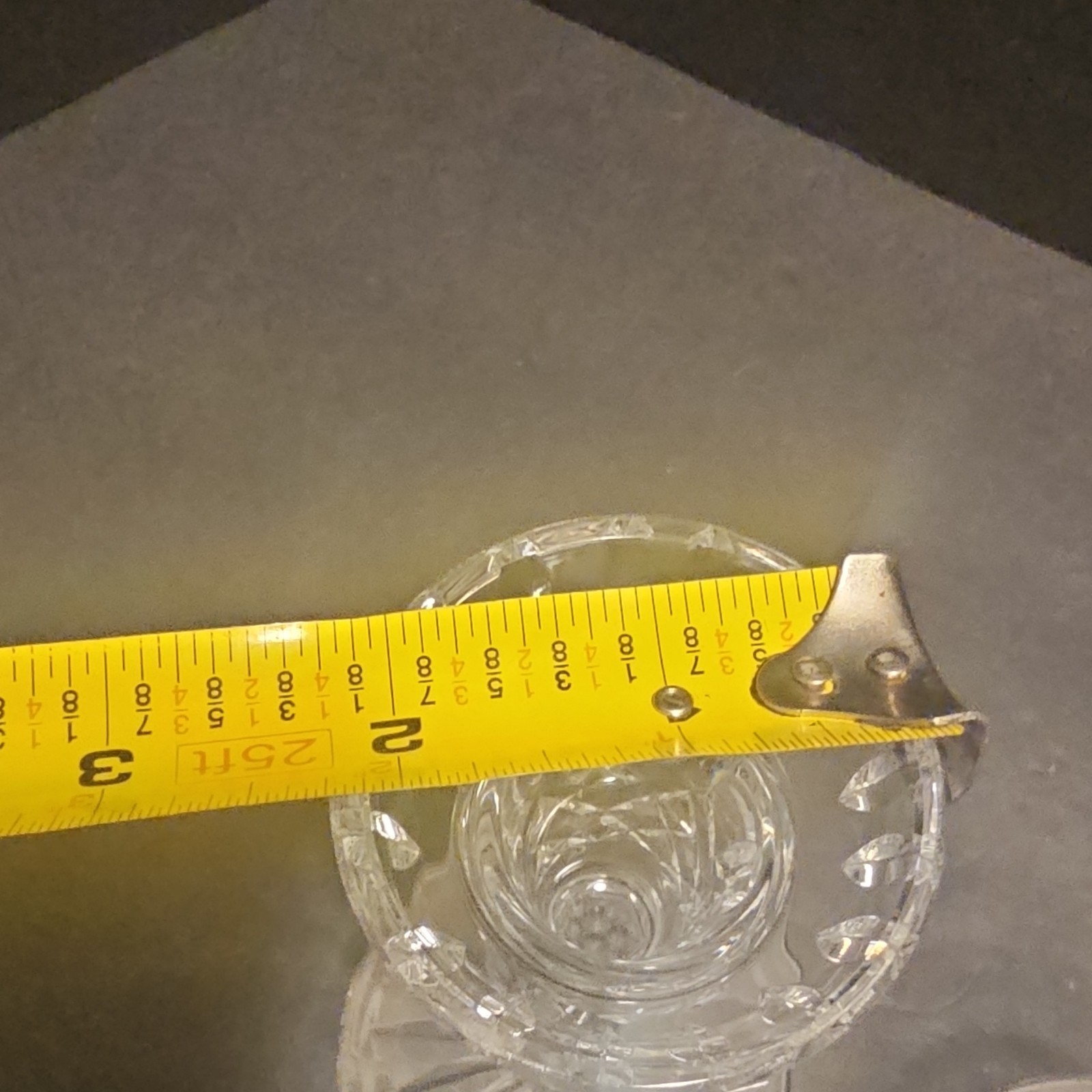 Waterford crystal cut glass candlesticks diamond pattern 6.5 in