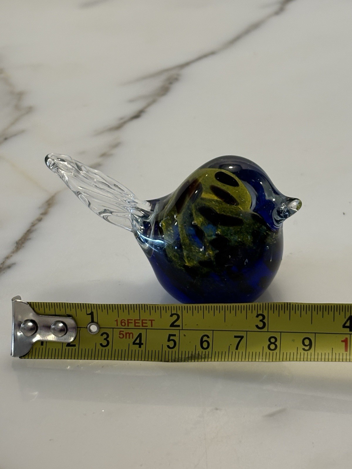 Glass Blowers MALTA Small Bird Sculpture Paper Weight Vintage