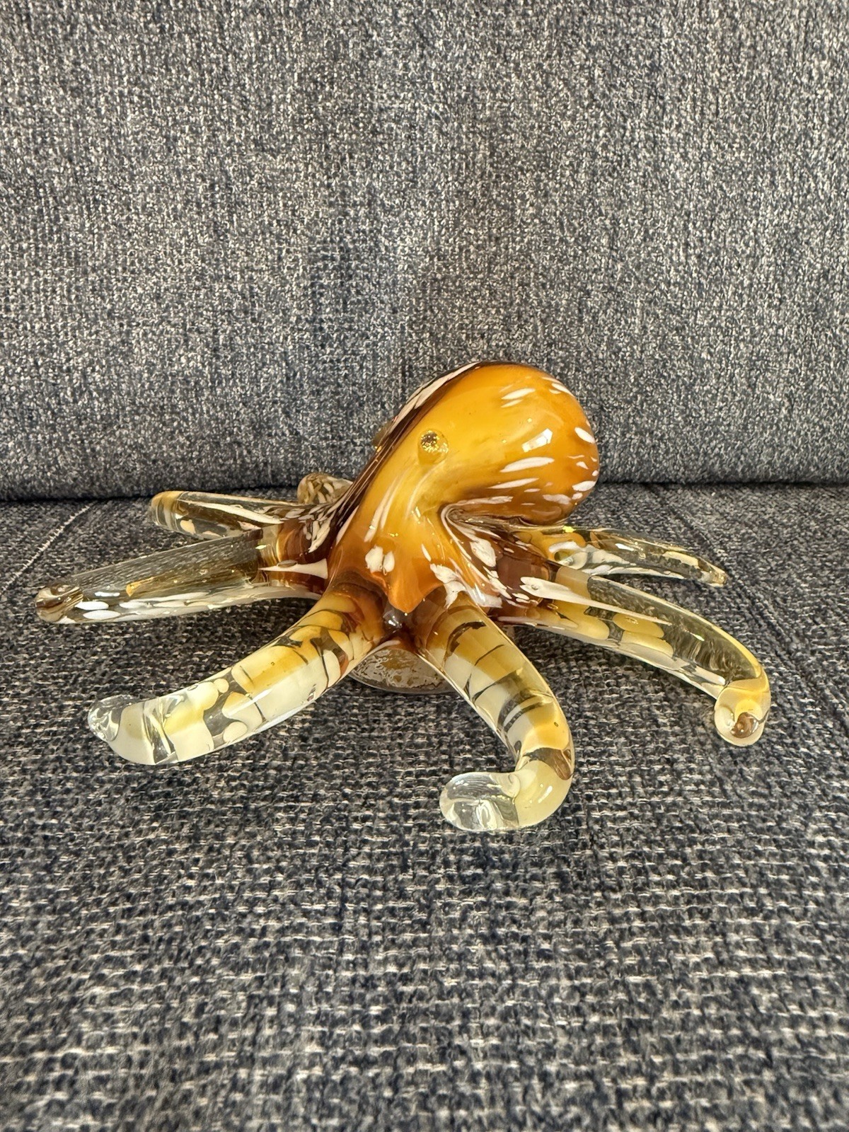 Murano Style Octopus Hand Blown Glass Figurine