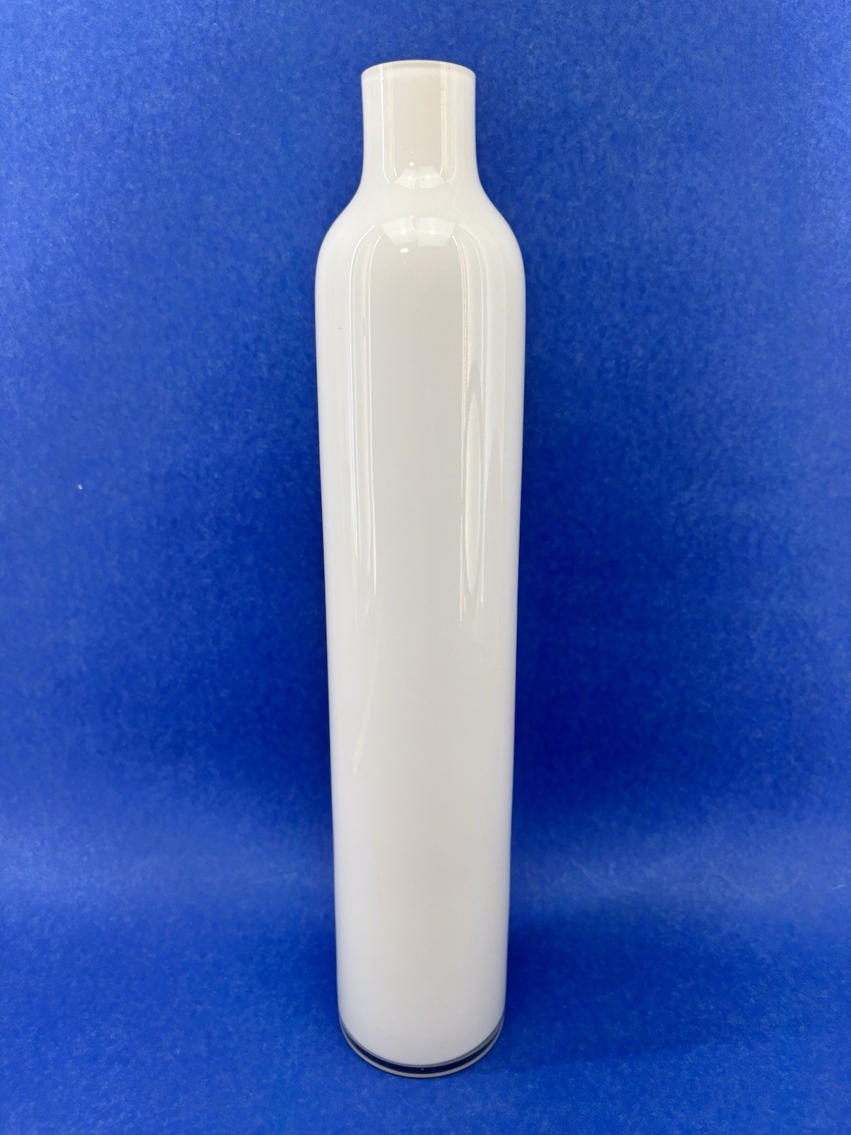 Torre Tagus White Modernist Cased Glass Bottle Vase Tall 16” Contemporary
