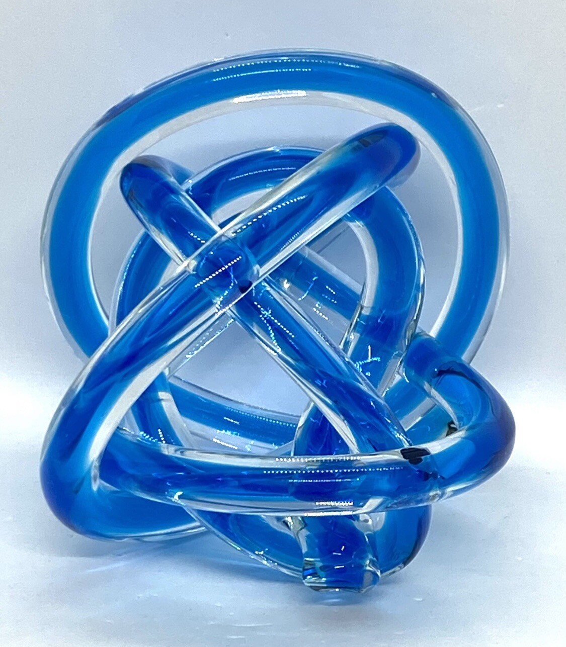 Vintage Murano Art Glass Twisted Knot Rope Sculpture Paperweight 3.3/4”