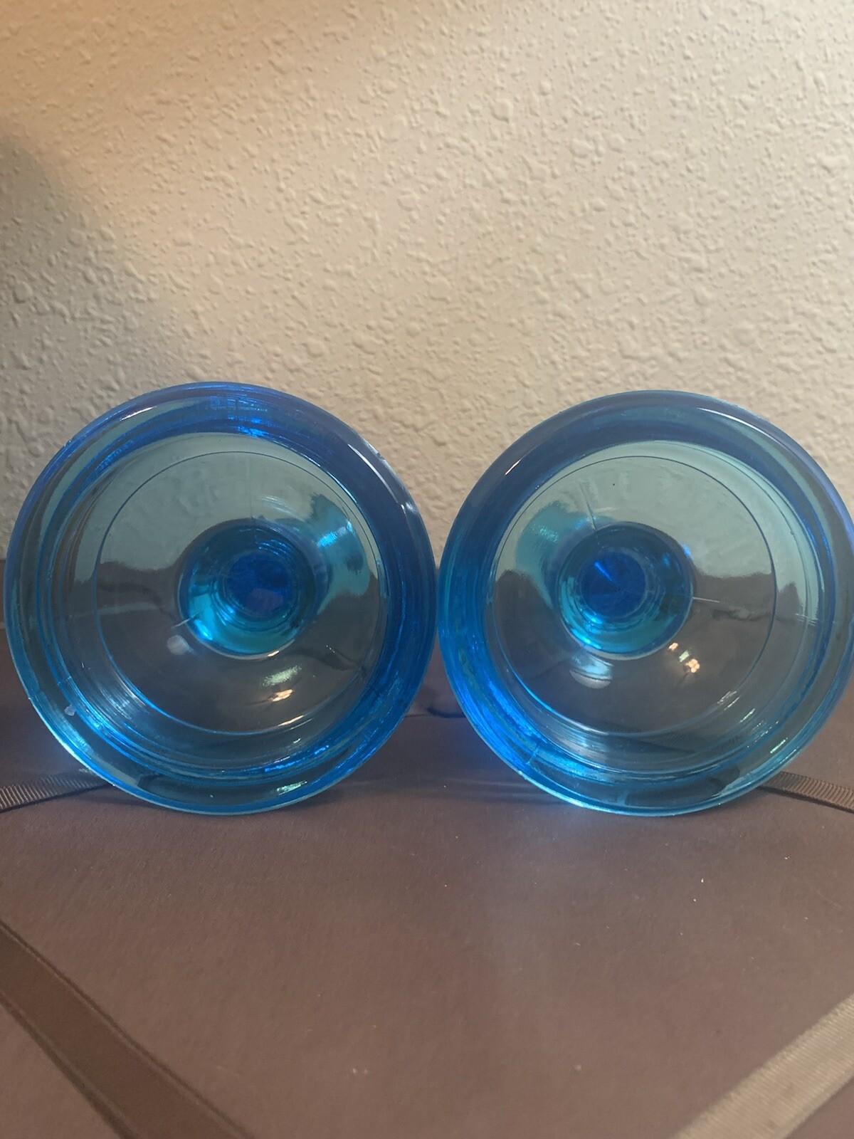 Fostoria Tiara “Duchess” Horizon Blue Candlestick Holders (Set Of 2)