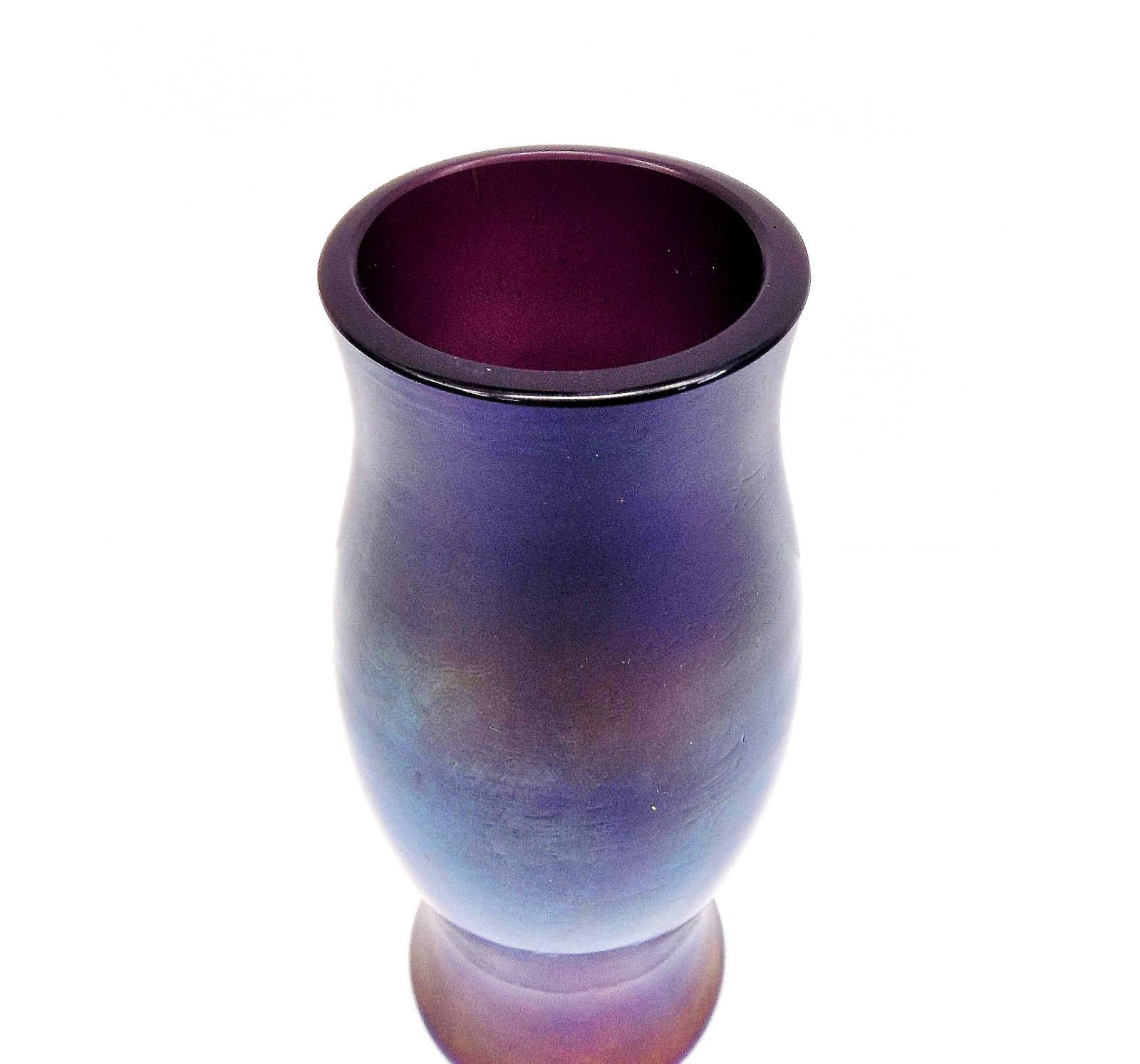 Lovely Antique Iridescent Amethyst Art Glass Vase, Probably Loetz