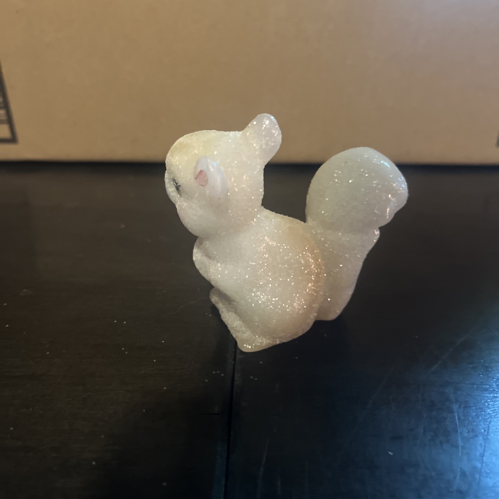Fenton Glass Sugary Squirrel Hand Painted Signed