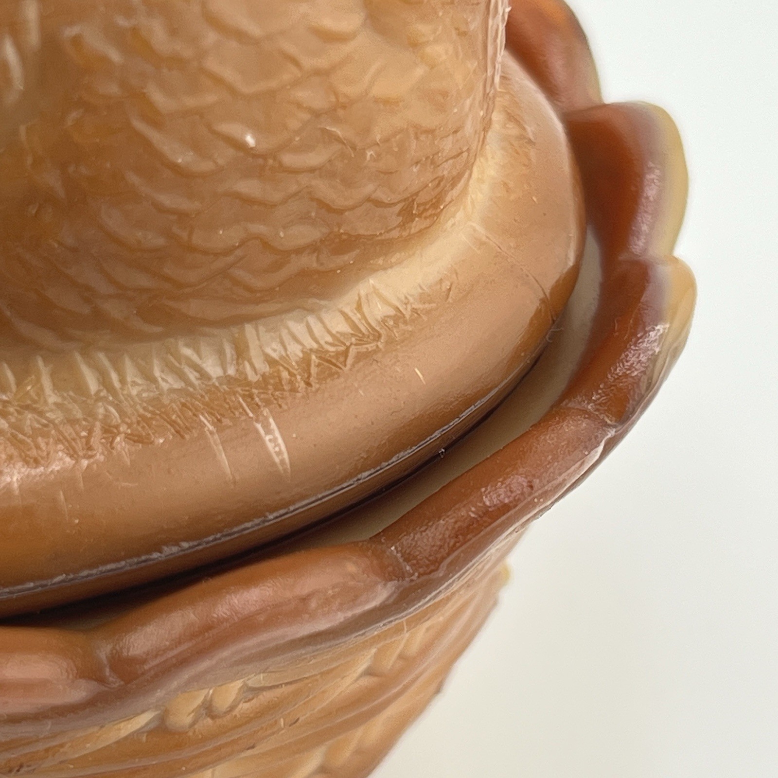 Fenton Turkey on Nest Carmel Slag Glass 100th Anniversary Rare