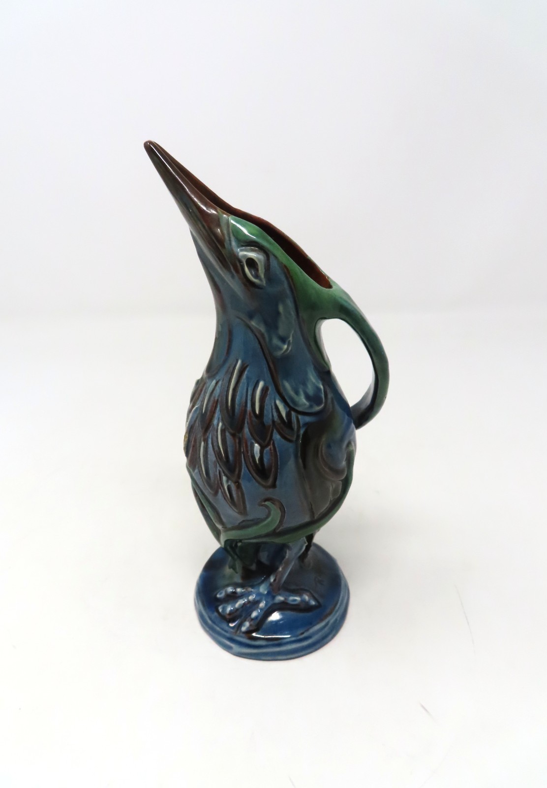 C. H. Brannam Barum Ware Pottery – Rare 1898 Bird Jug 7.5″ inches in height