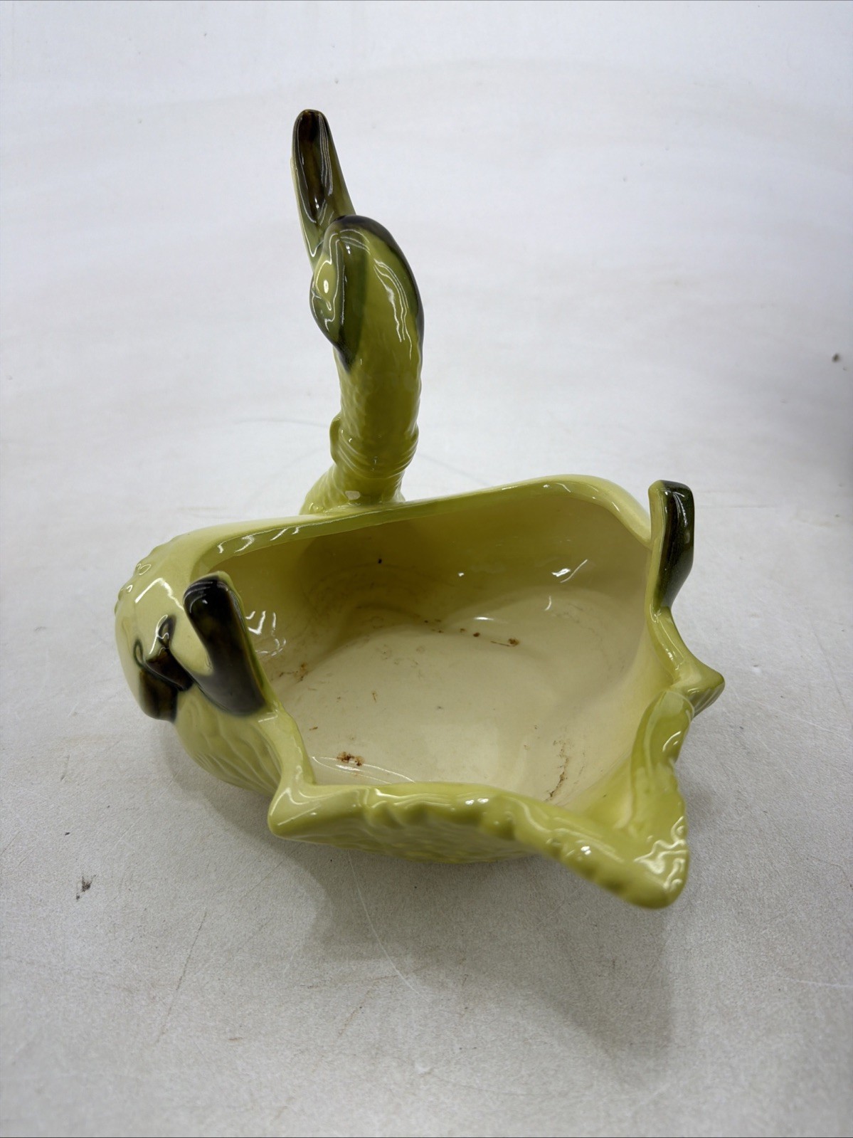 Vintage Mid Century Pottery Small Planter Goose Gosling Candy Coin Dish