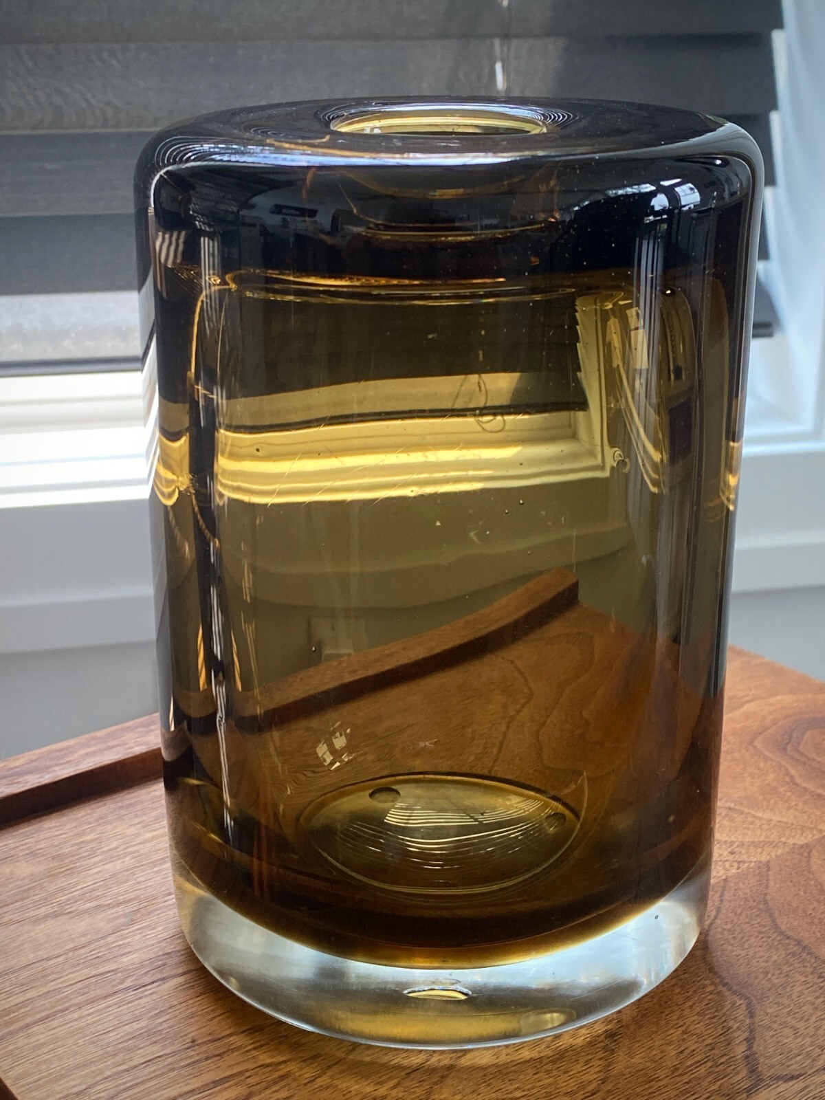 TODD OLDHAM Art Glass Vase for La-Z-Boy | Mossy Olive Green 7.25″H, 7 lb. 5 oz.