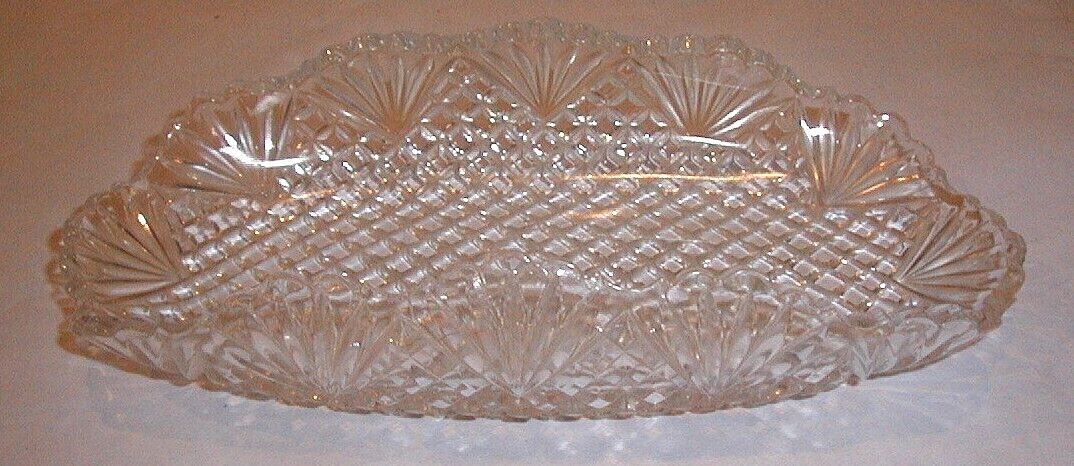 Tray U.S. GLASS No. 15041 eapg PATTERN GLASS Pineapple & Fan