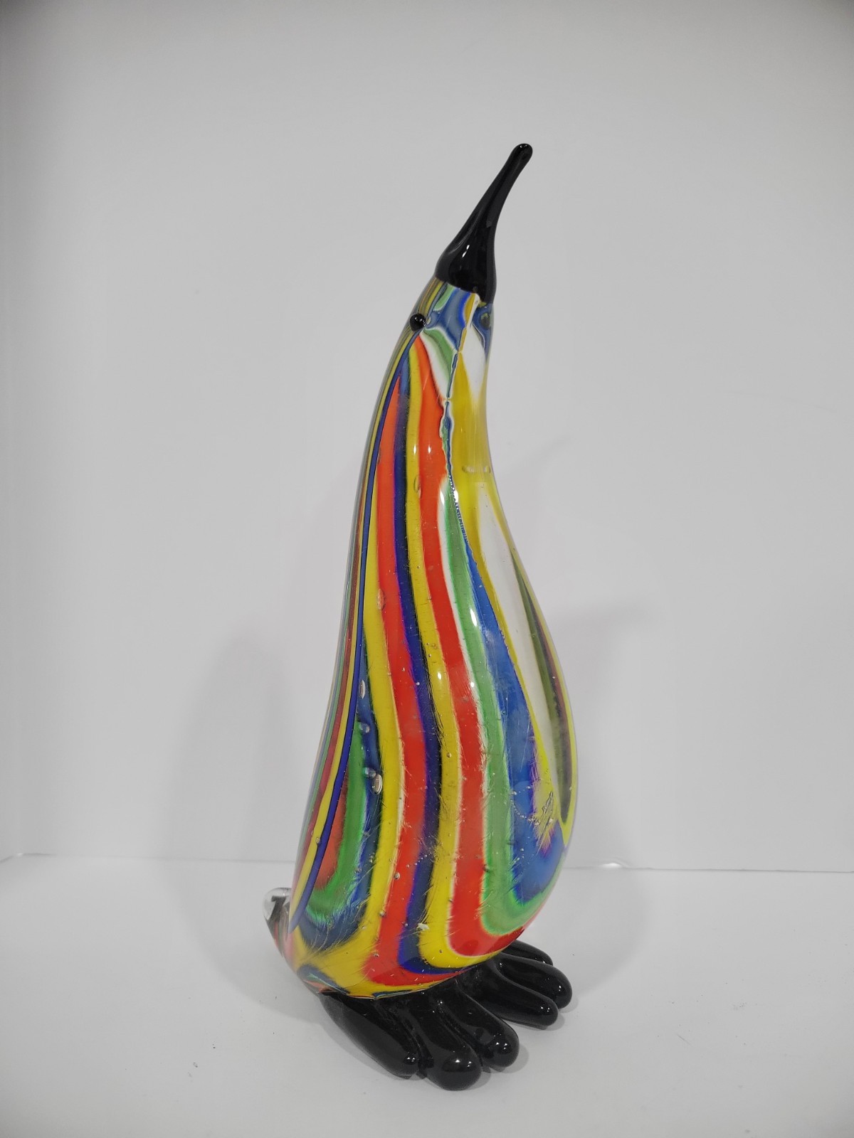 Mid-Century Murano Style Italian Art Glass Penguin Figurine Heavy Lucio Zanetti