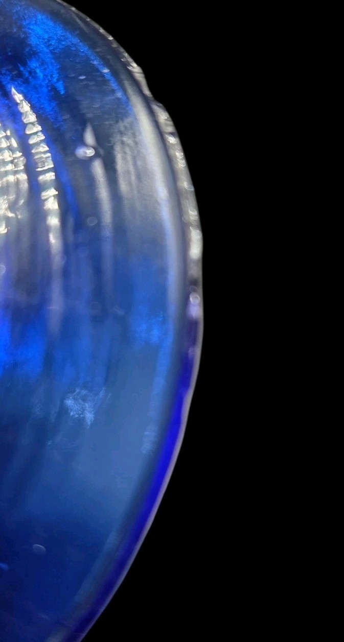 3 Vintage Recycled Glass Taper Candleholders Cobalt Blue1.25″T x 3.25″W MCM SEE