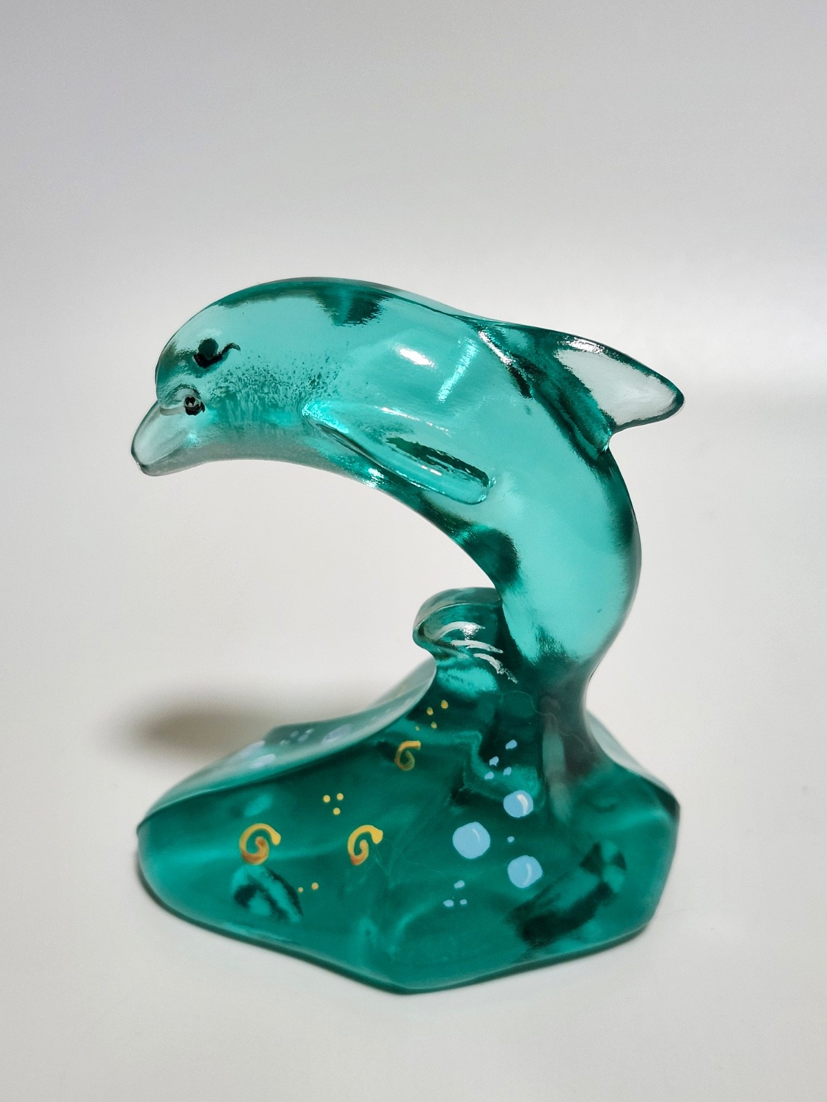 Fenton hand painted Robins egg blue dolphin