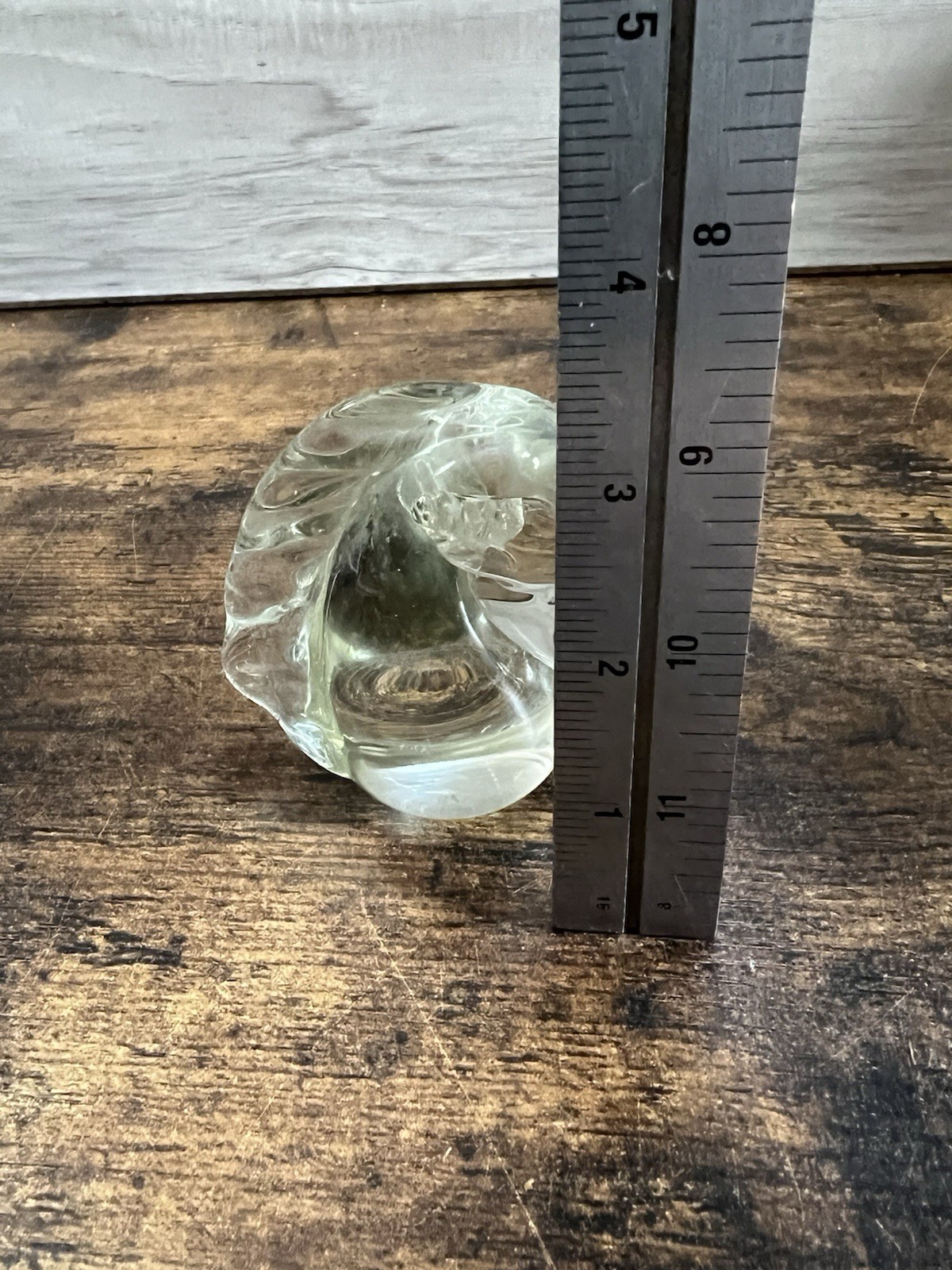 Vintage Clear Art Glass Horse Head Paperweight 3 Inch