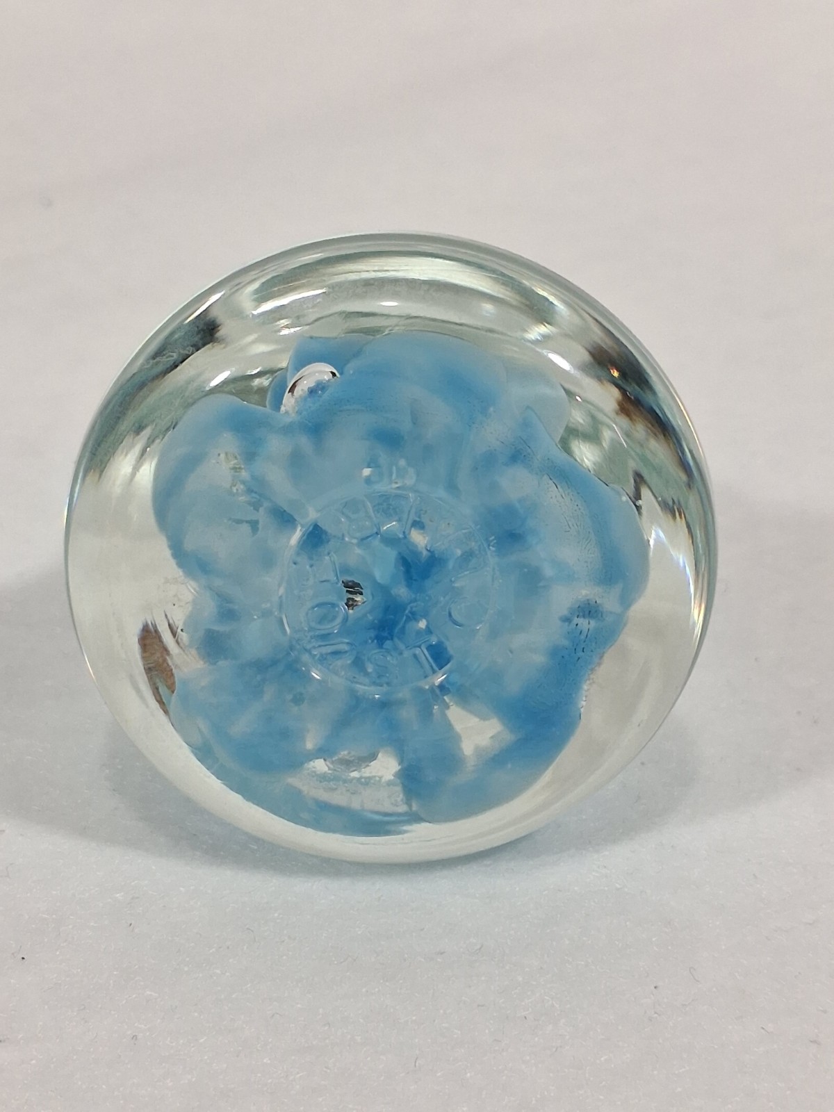 Joe St. Clair paperweight art glass bell blue hand blown vintage