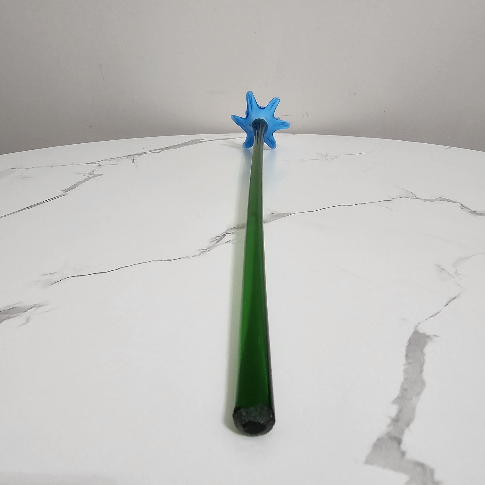 Murano Glass Flower Blue Dahlia Italy 1980