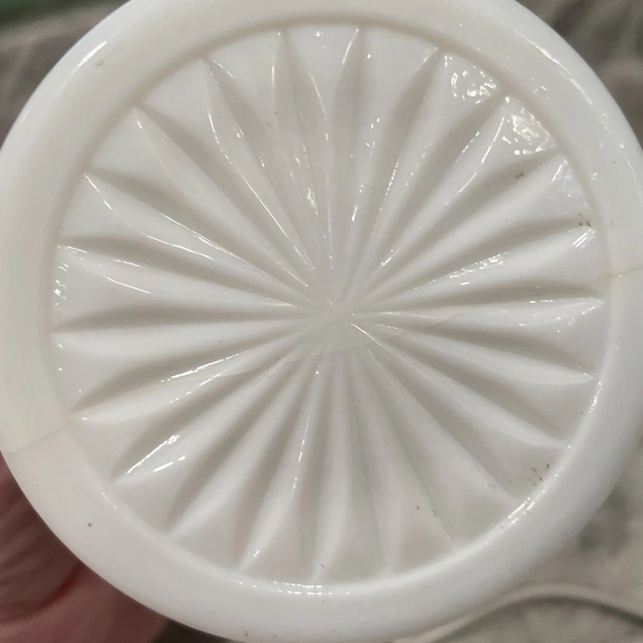 White Milk Glass Oval Decorative Basket with Handle, Glossy Finish