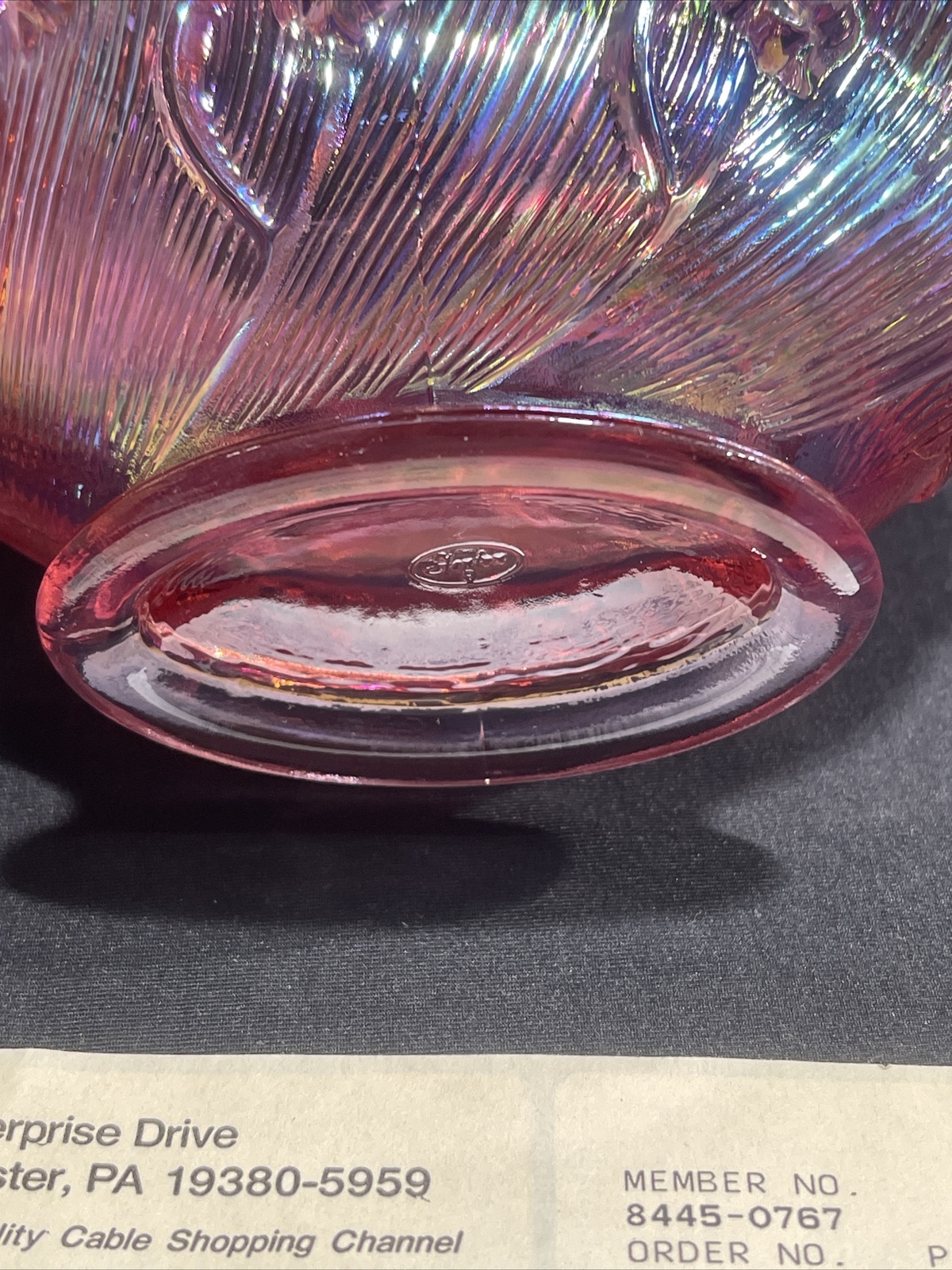 Fenton Plum Basket Art Glass Lily Of The Valley