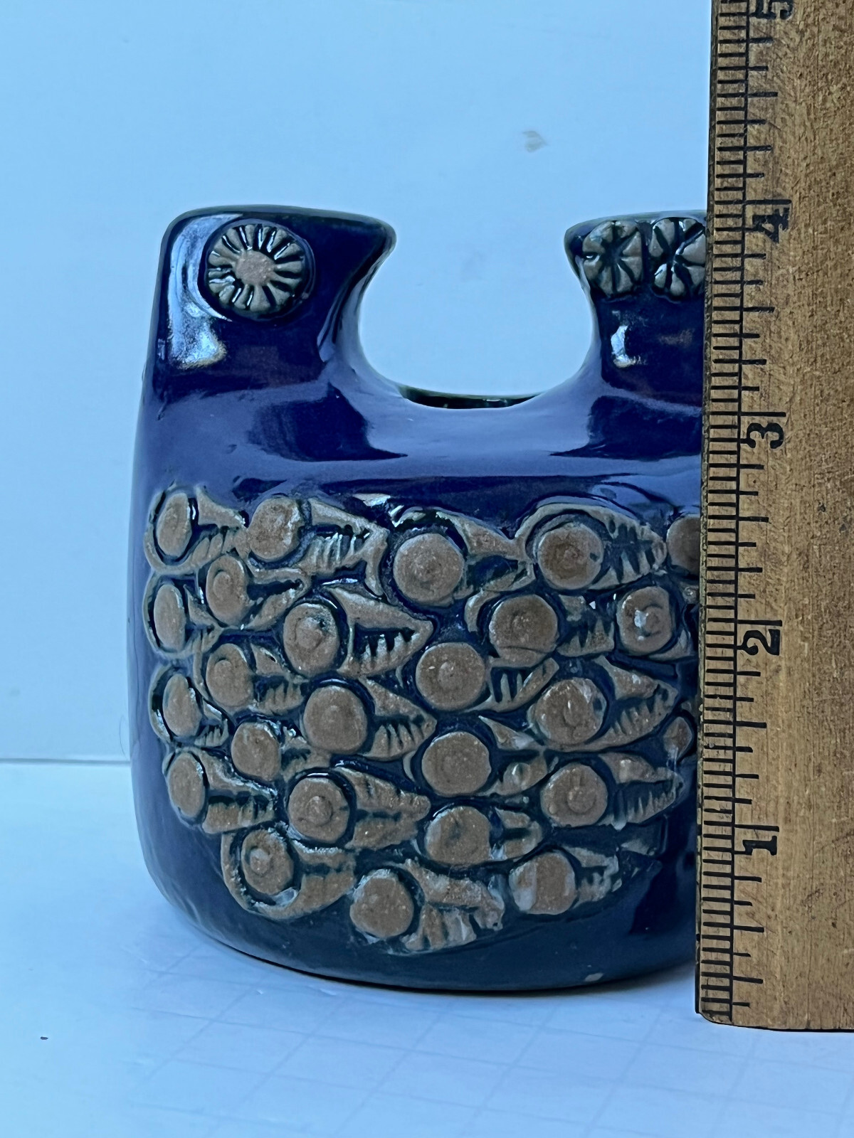 Vintage Lisa Larson Bird Candle Holder in blue Gustavsberg studio work Sweden