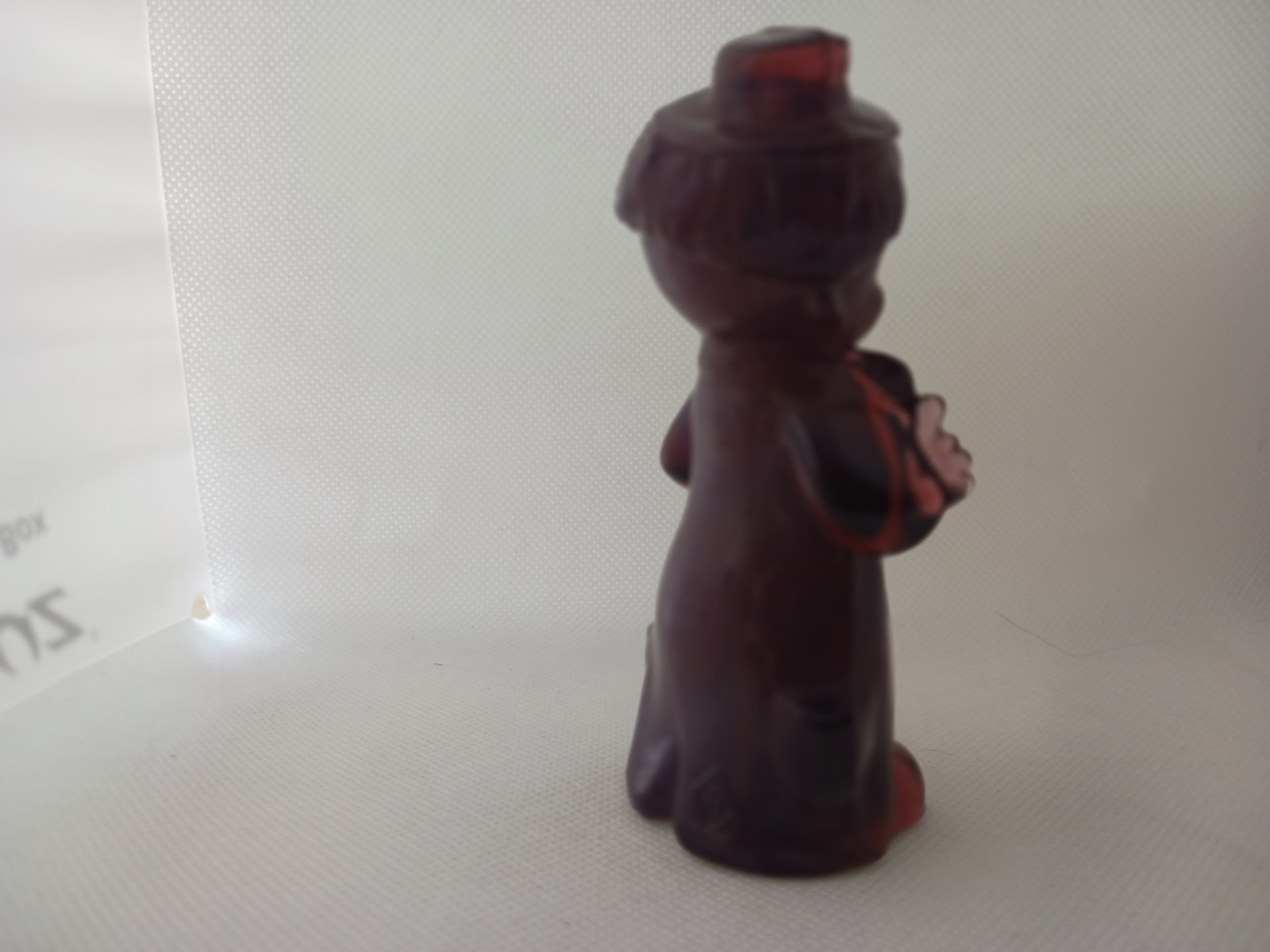 Boyd Art Glass Chuckles The Clown Figurine Purple Slag Glass 3.75 Inch Tall