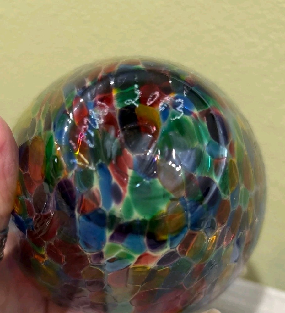 MSH Roger Vines Art Glass Multi Colored Ribbon Design Vase SIGNED/DATED 03