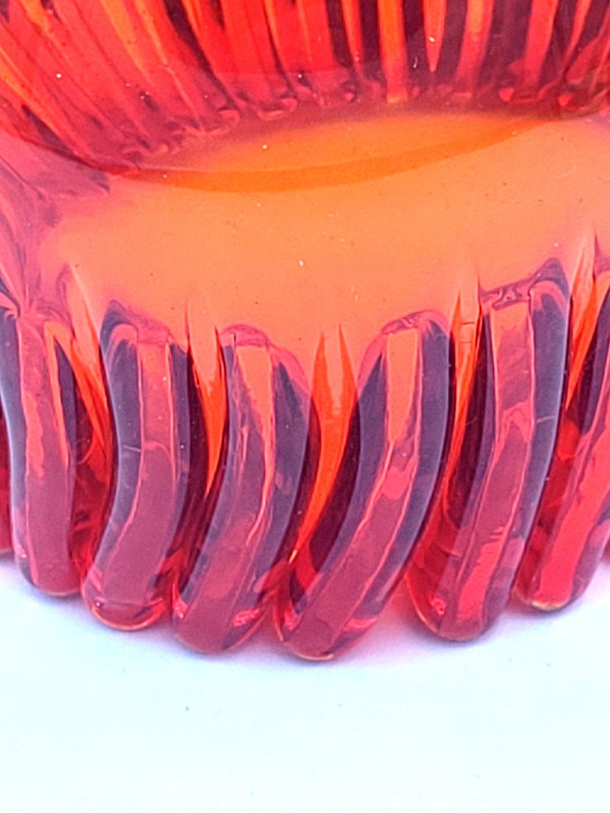 Blenko Art Glass Tangerine Rose Bowl #538 4 x 3.75 Hand Blown