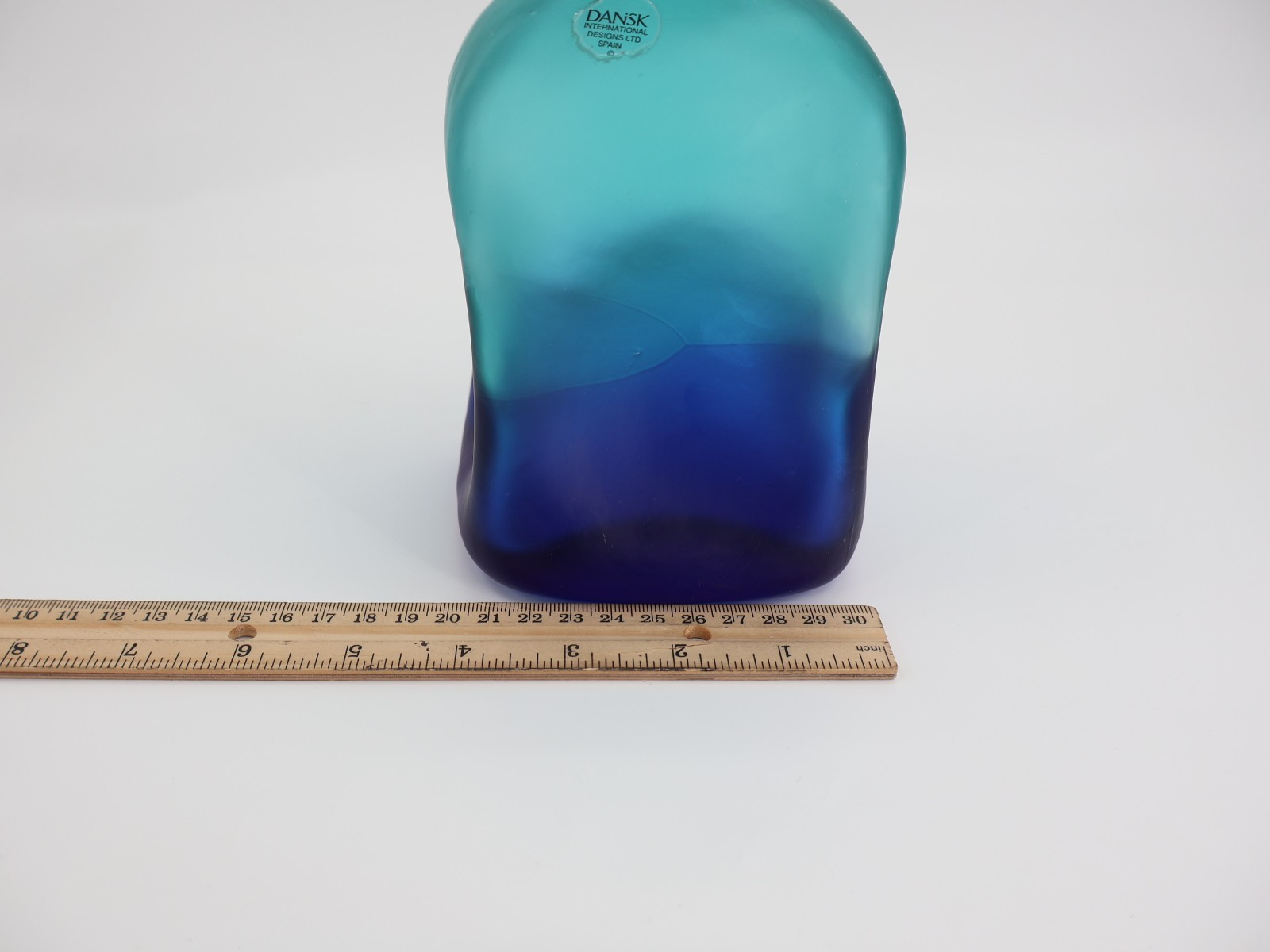 Dansk International Design Decorative Bottle Ombre Blue Green Glass