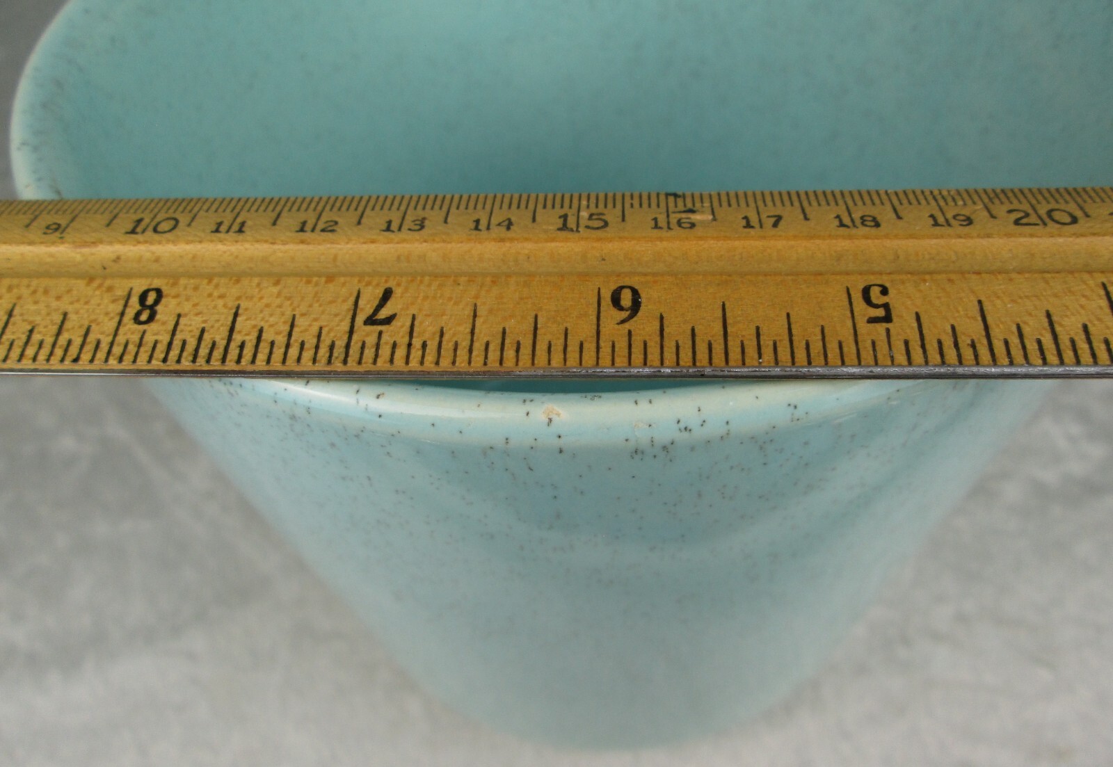 Bauer Pottery Planter Speckled Robin Egg Blue 6-1/4 inch Tall 7 inch Diameter