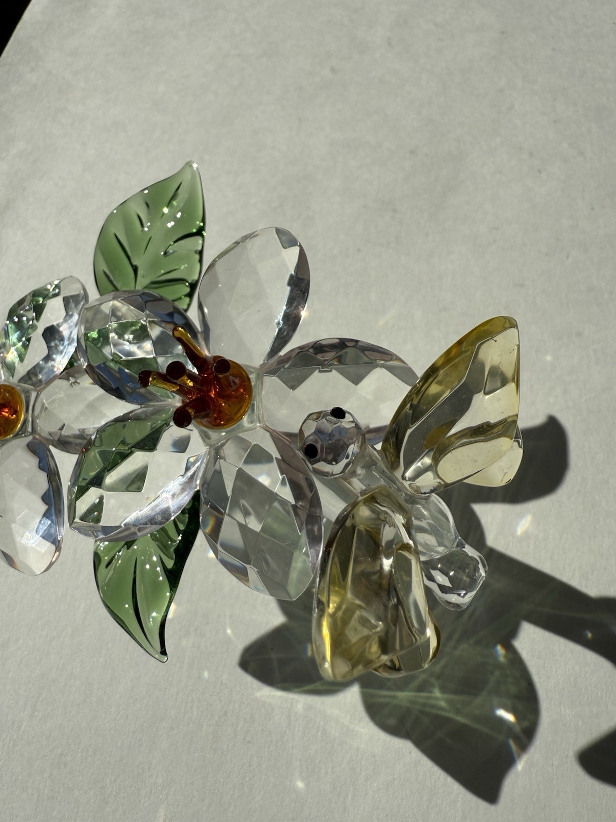 Vintage Shannon Crystal by Godinger “Flowers and Butterflys” Crystal Sculpture