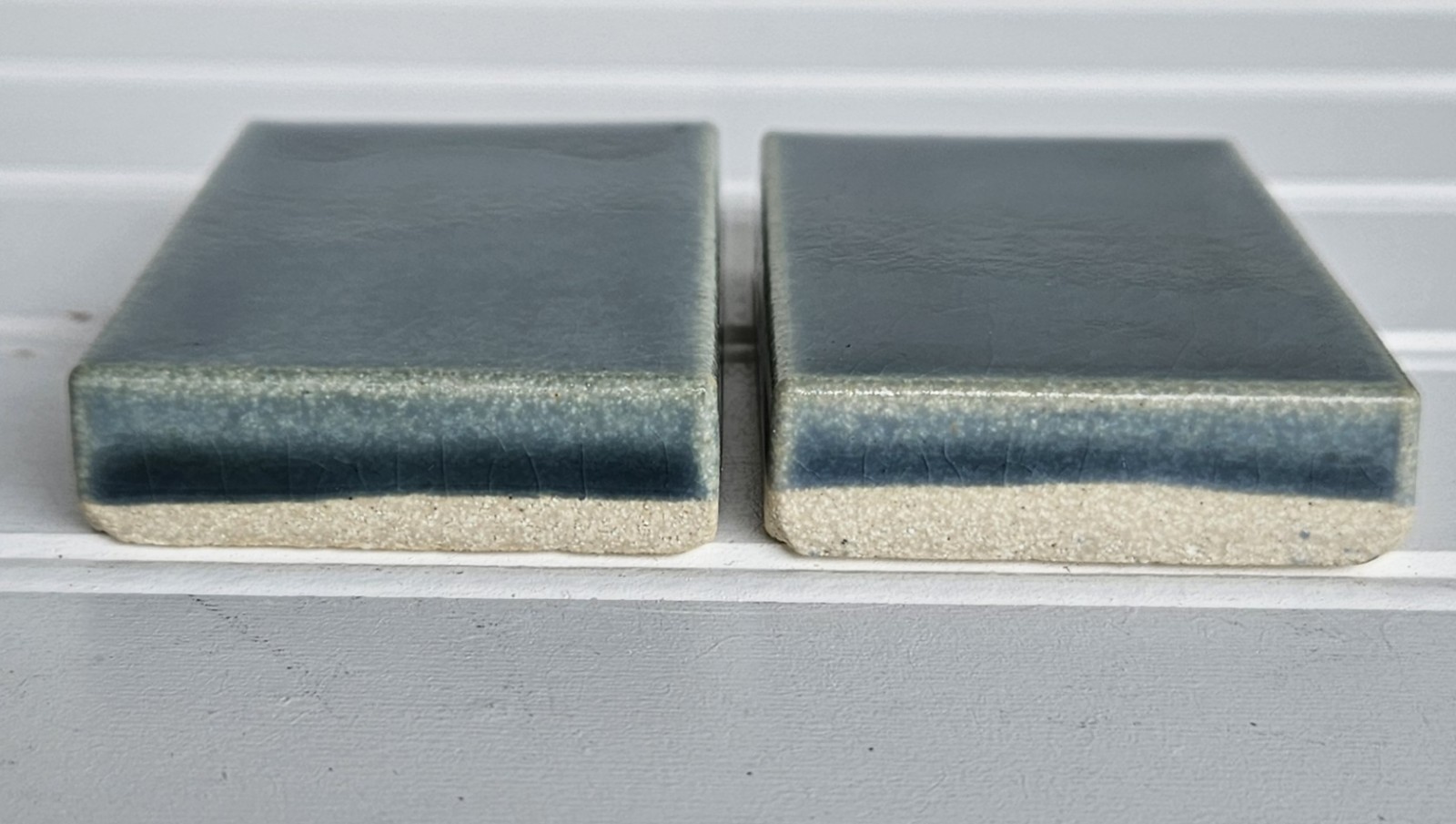 Motawi Tileworks Sapphire Glazed Glossy Tile Ann Arbor Michigan 2 PC. 3×2