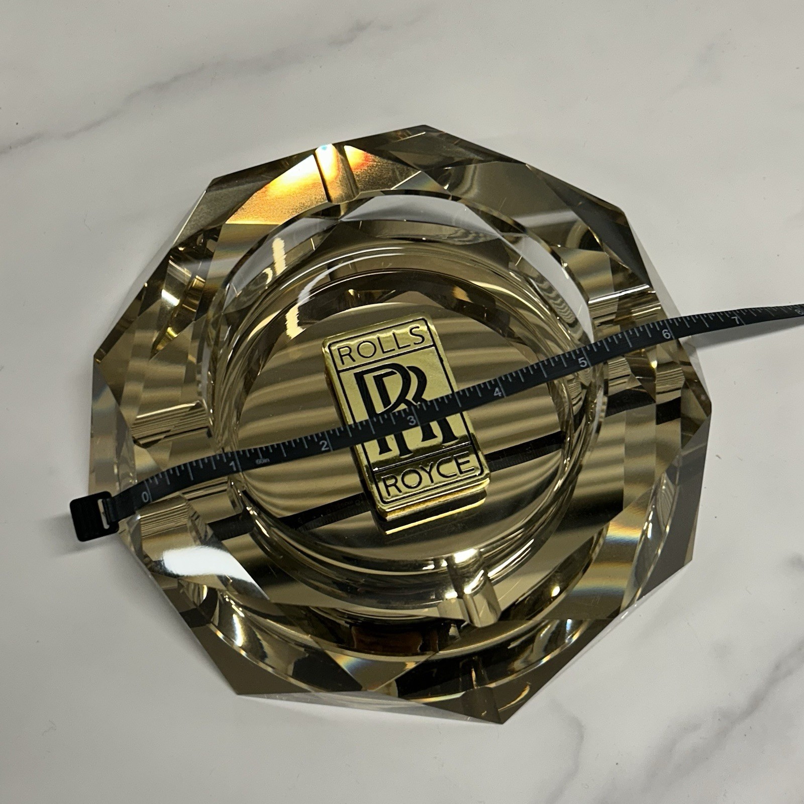 Rolls Royce Glass Ashtray for Cigar Cigarettes etc Vintage Collectible VIP Gift