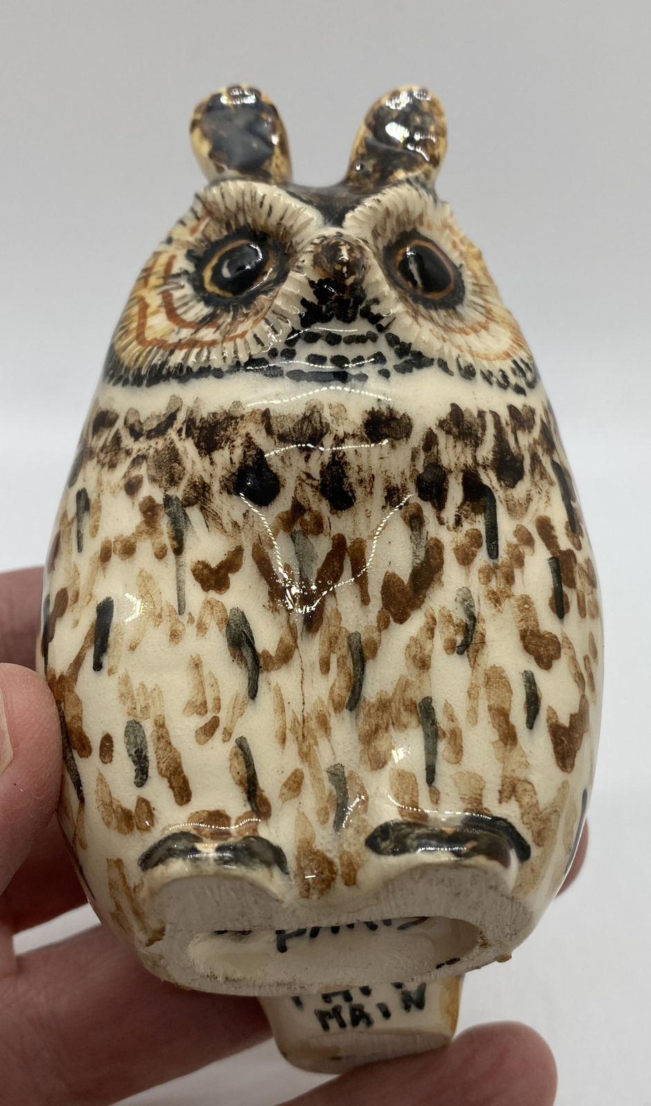 MCM Owl Collection 2 Pottery Figurine / Statue Rhodi Paris Fair Main, Carved