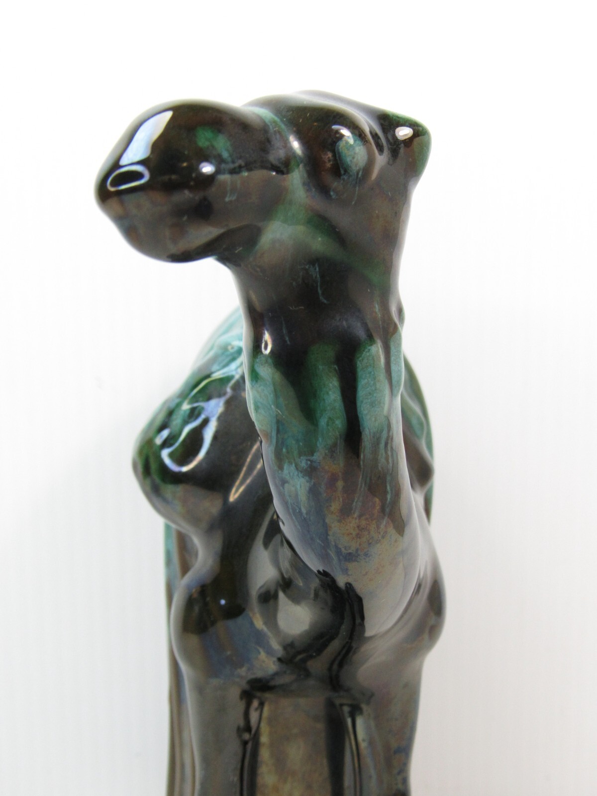 Vtg RARE Standing Camel Figurine Blue Mountain Pottery BMP Canada Green Glaze