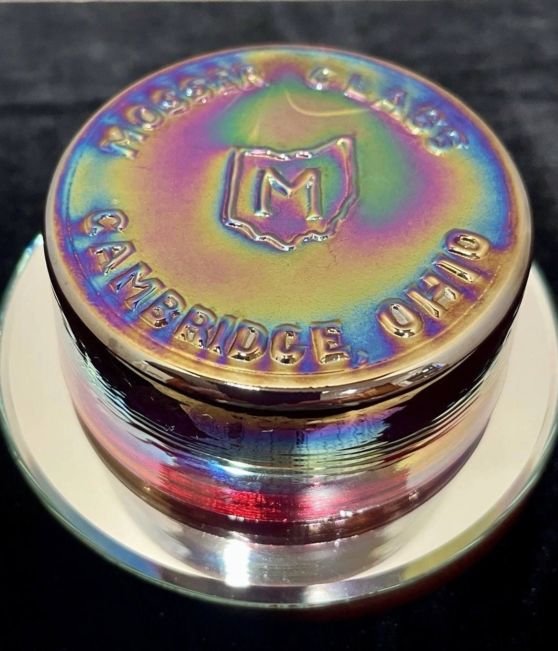 Vintage HTF Rare Mosser Art Glass Ohio Glass Red Carnival Slag UV Paperweight