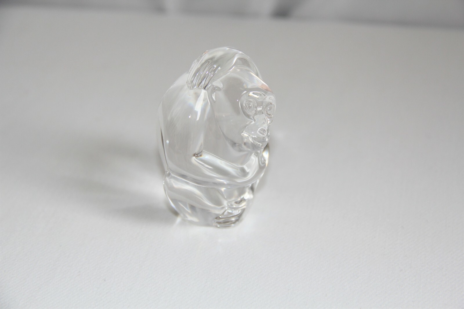 Vintage Steuben Crystal Monkey. This 1992 Limited Edition Carved Clear