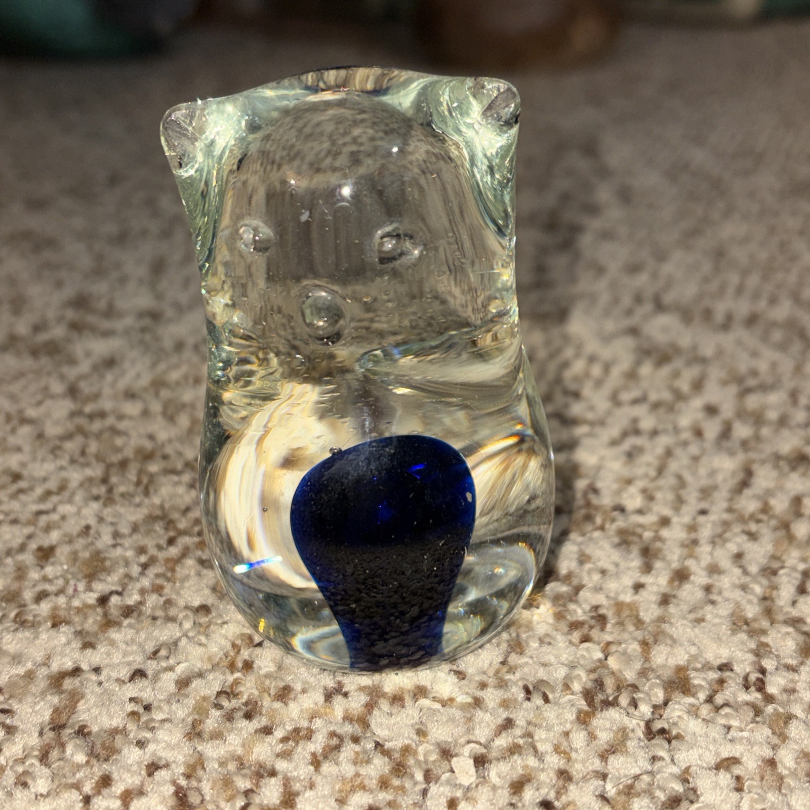 Vintage 1966 Hong Horizons Clear Glass Cat